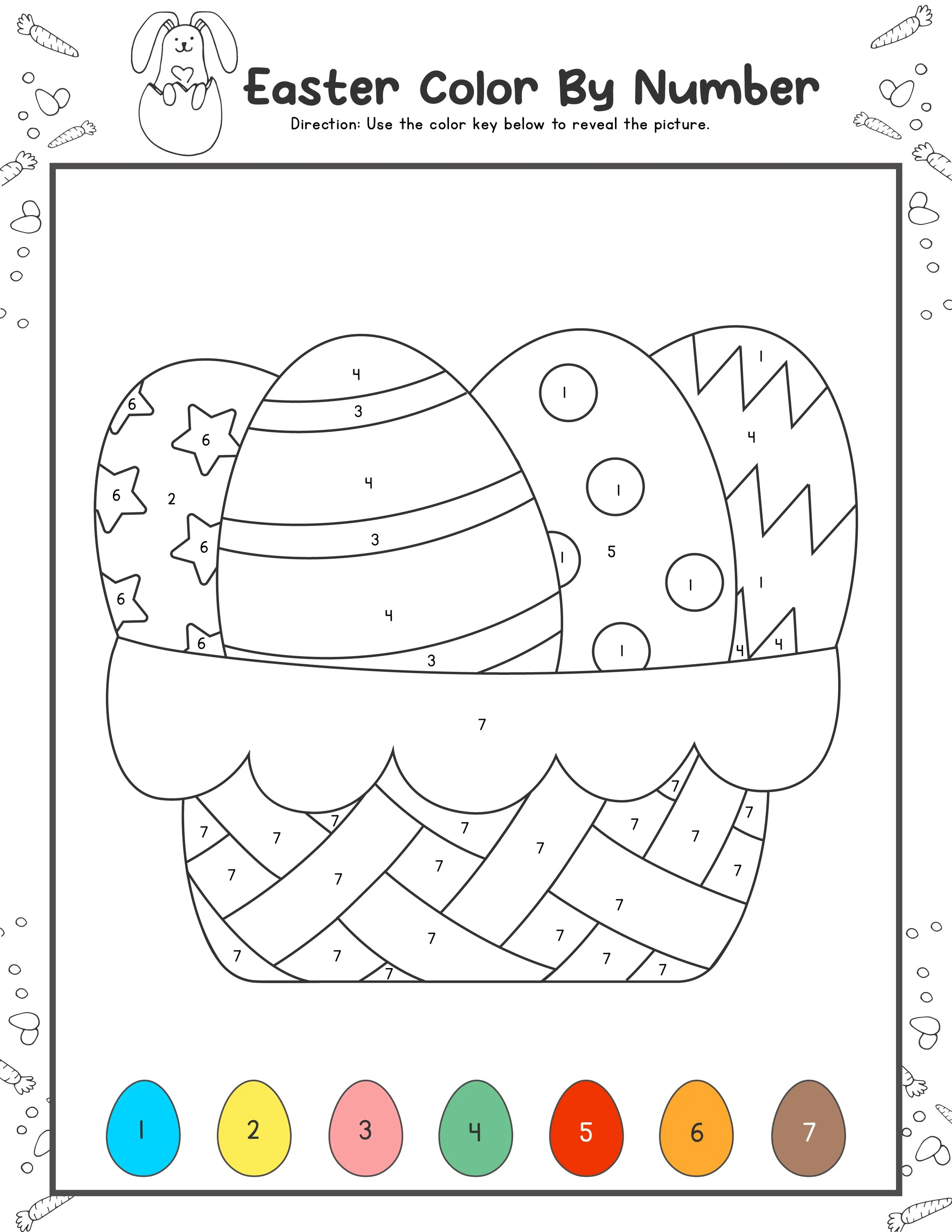 Easter Egg Hunt Color by Number