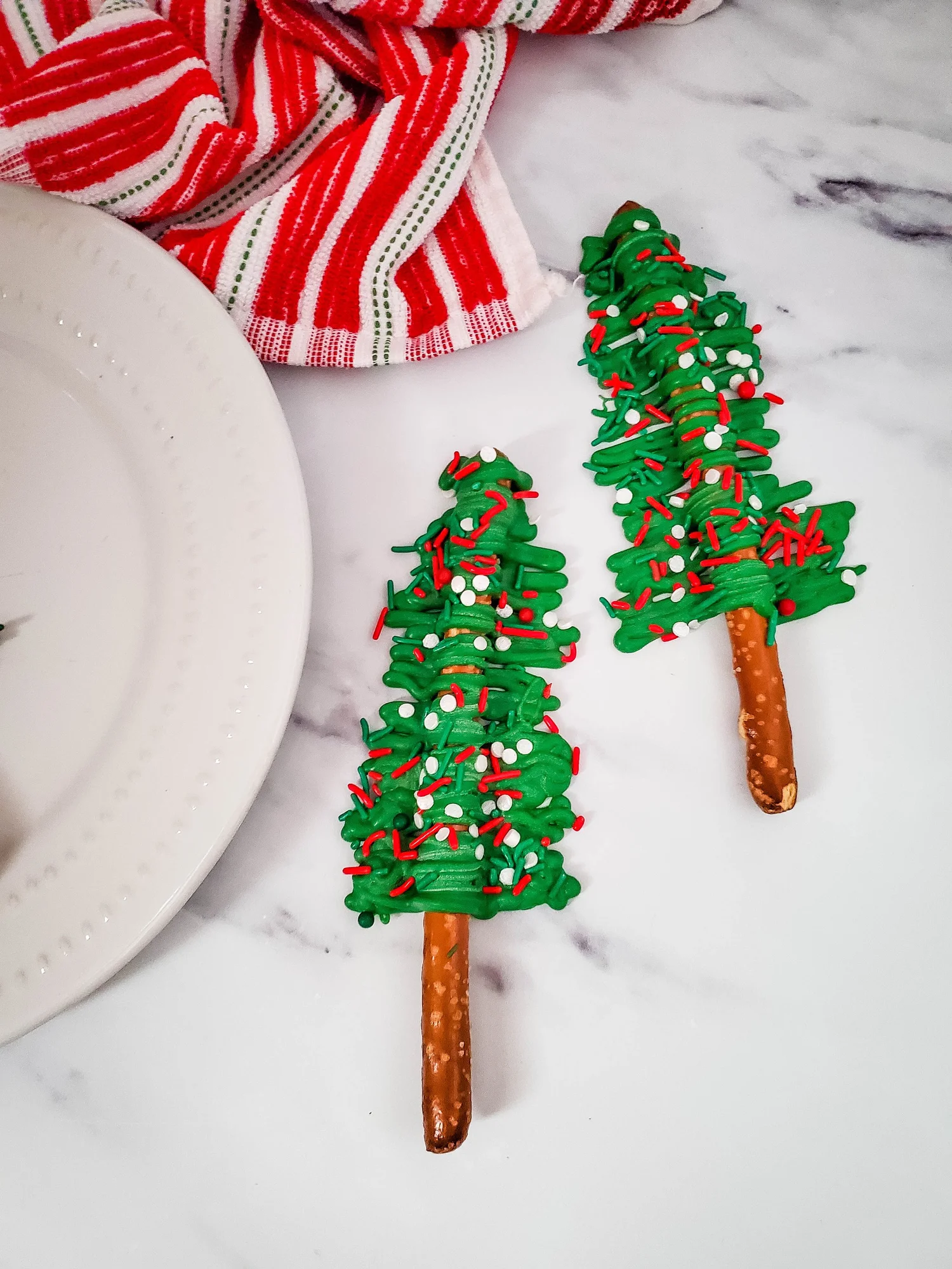 Christmas Tree Pretzel Trees Easy Recipe and Holiday Treat