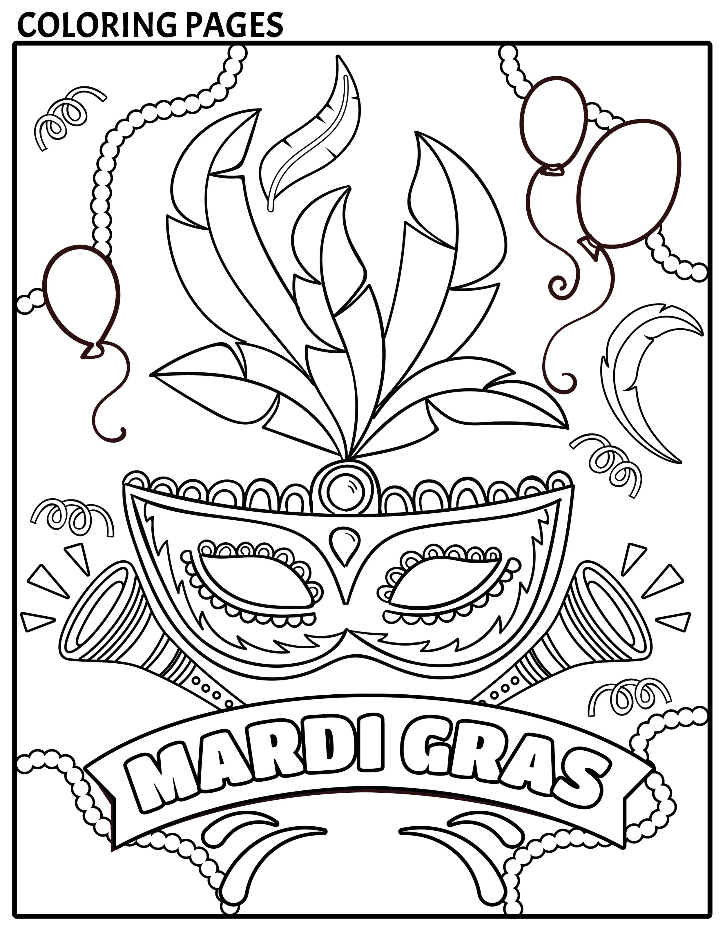 New Orleans Mardi Gras Coloring
