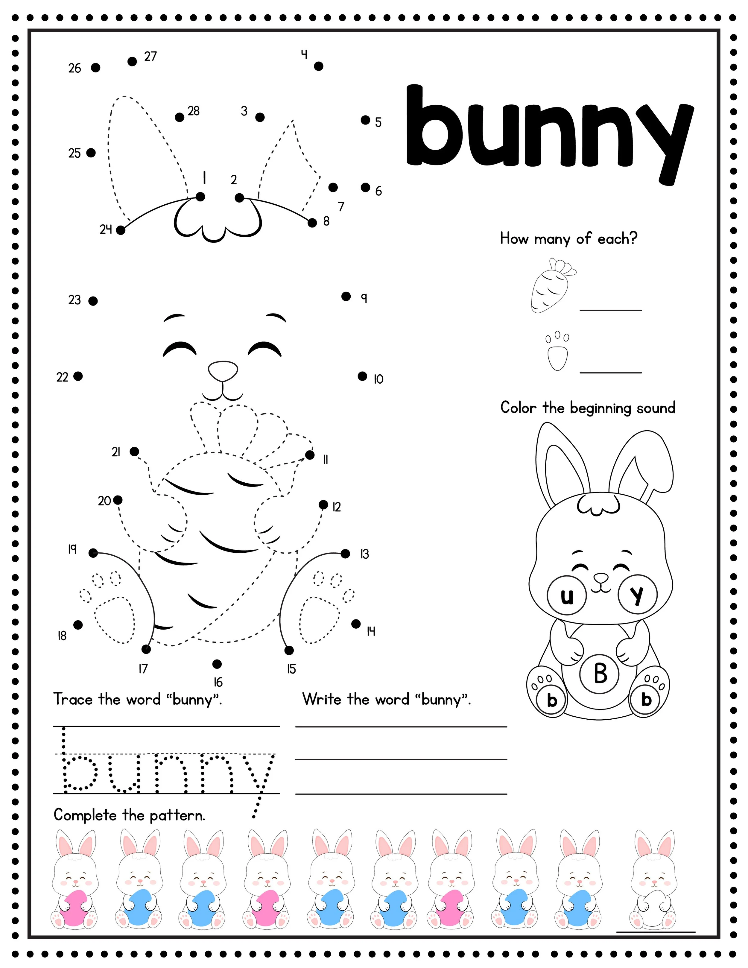 Counting Carrots Math Sheet