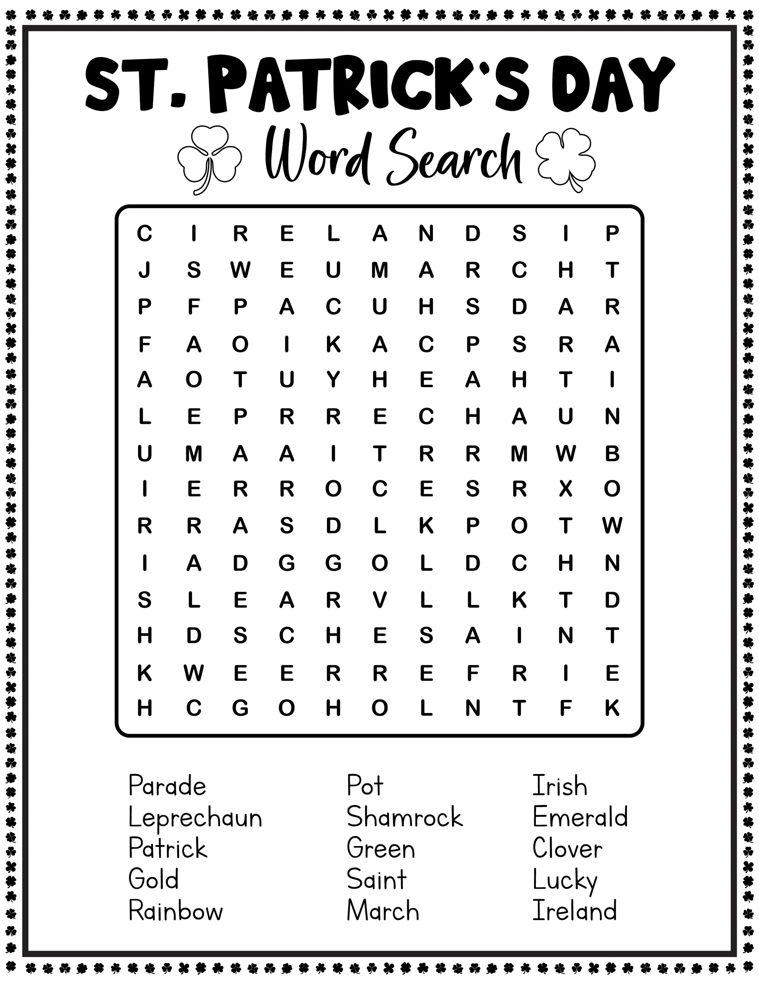 FREE St. Patrick's Day Printables for Kids — xoxoerinsmith.com