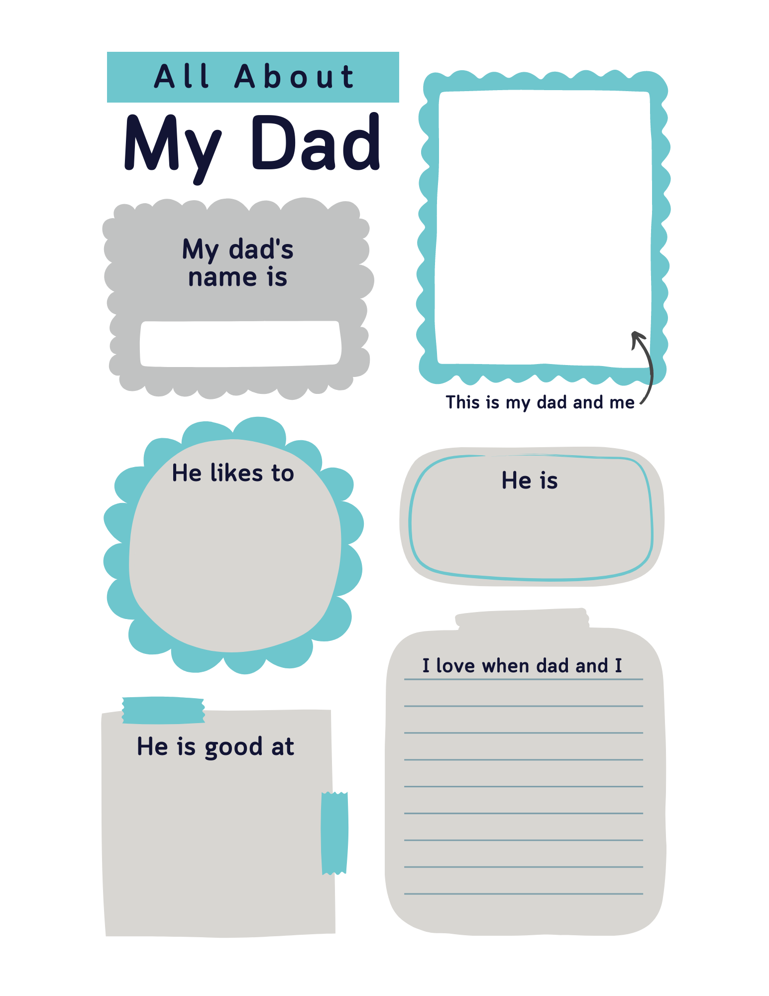 Fathers Day Printable  Fathers day questionnaire, Father's day