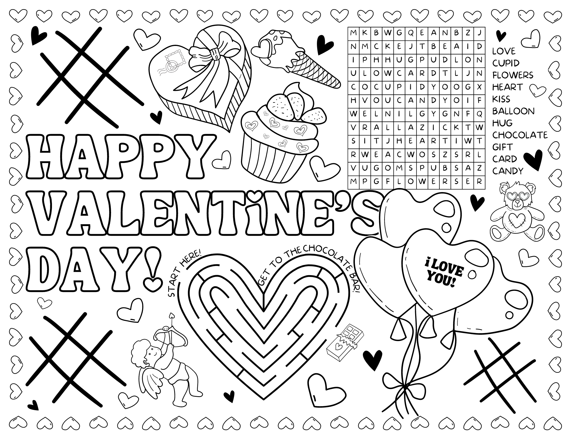 Kids Valentine's Day Coloring Pages - Kids on Valentine's Day Coloring Page