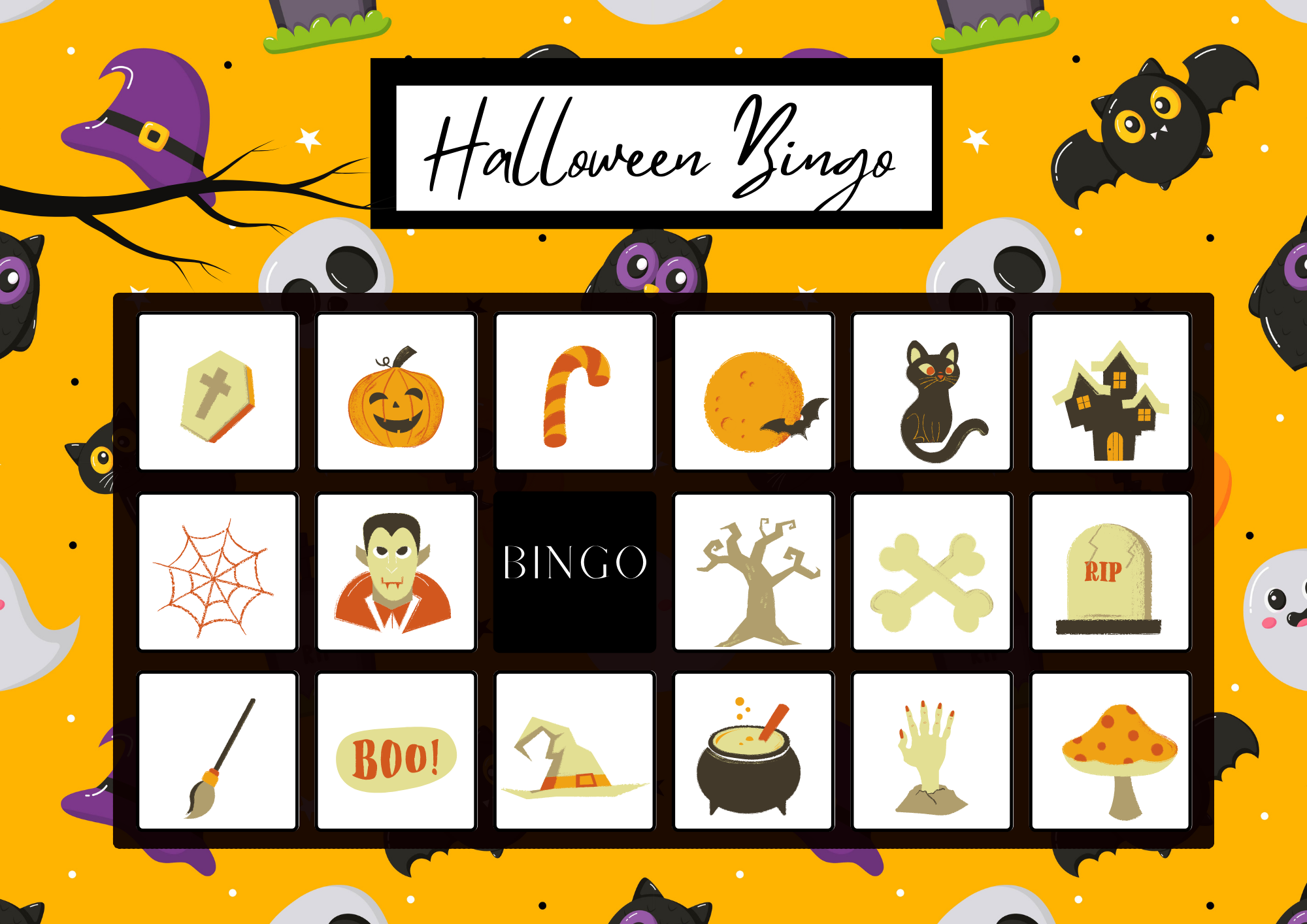 FREE Halloween Bingo Printable Game for Kids — xoxoerinsmith.com