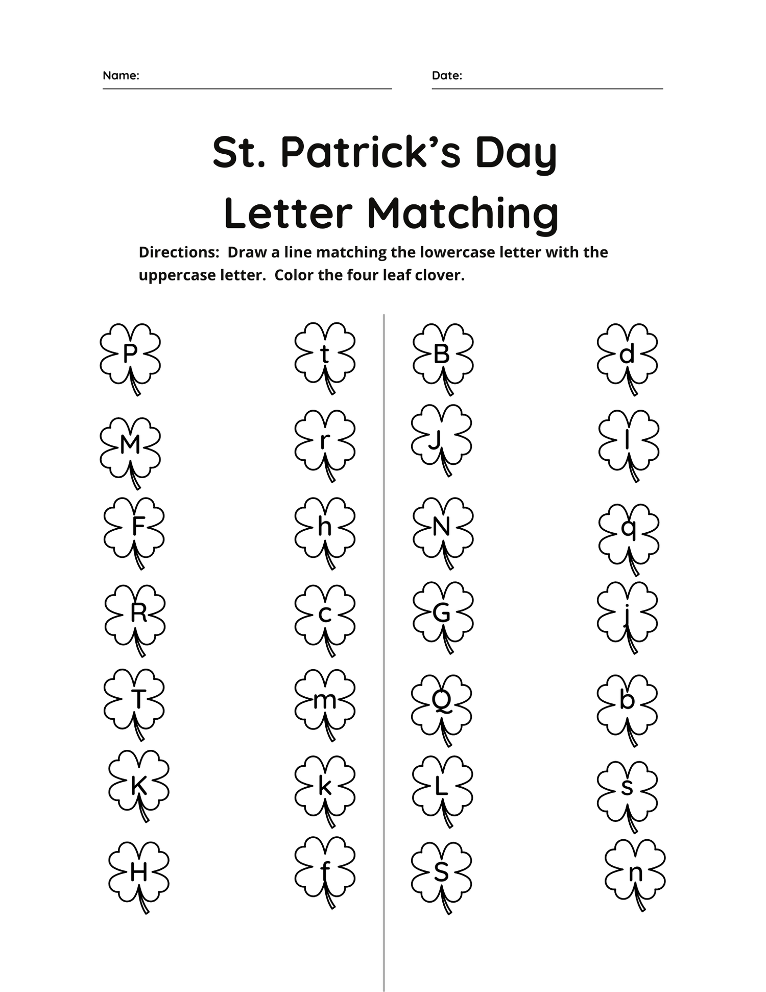 FREE St. Patrick's Day Worksheets for Kindergarten — xoxoerinsmith.com