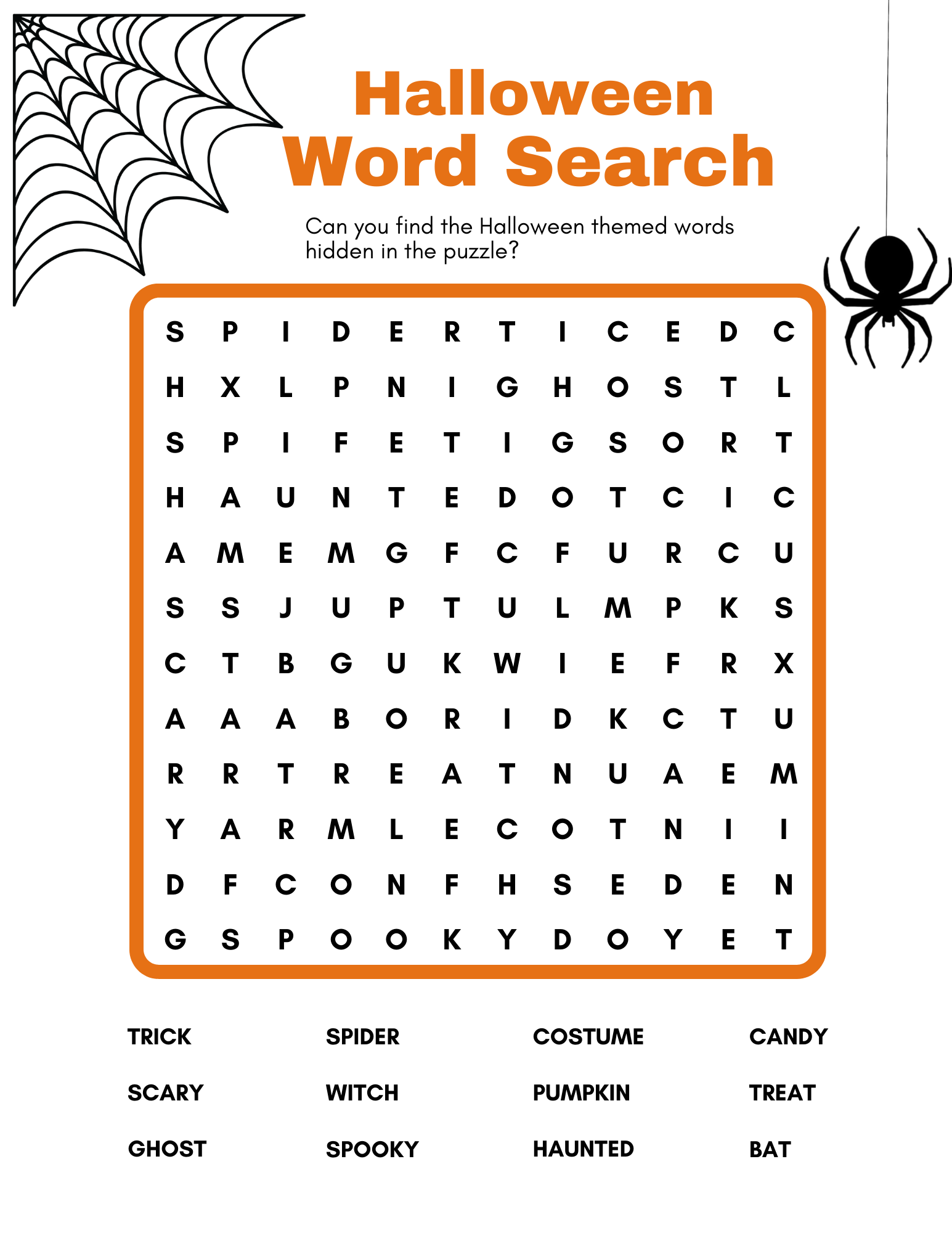 Halloween Word Search Printable - FREE - Growing Play