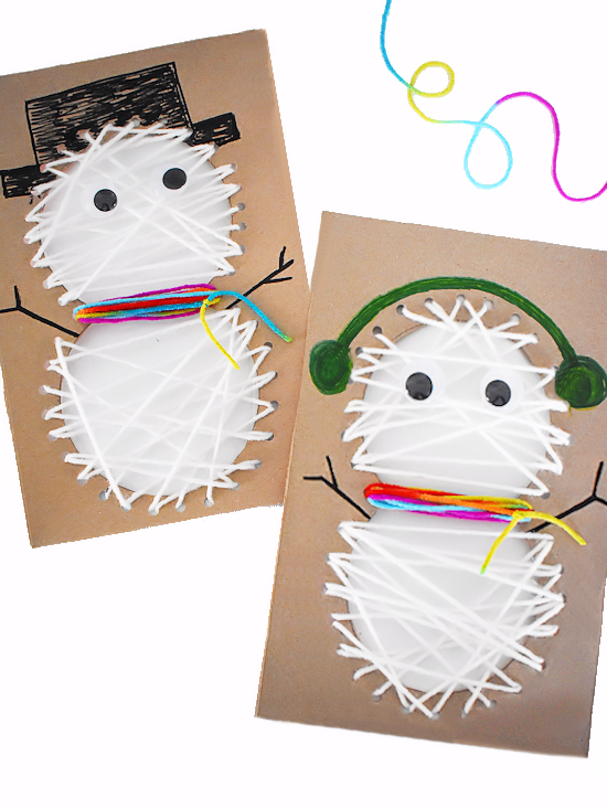 Adorable Yarn Wrapped Cardboard Tube Snowman Craft - Artsy Momma