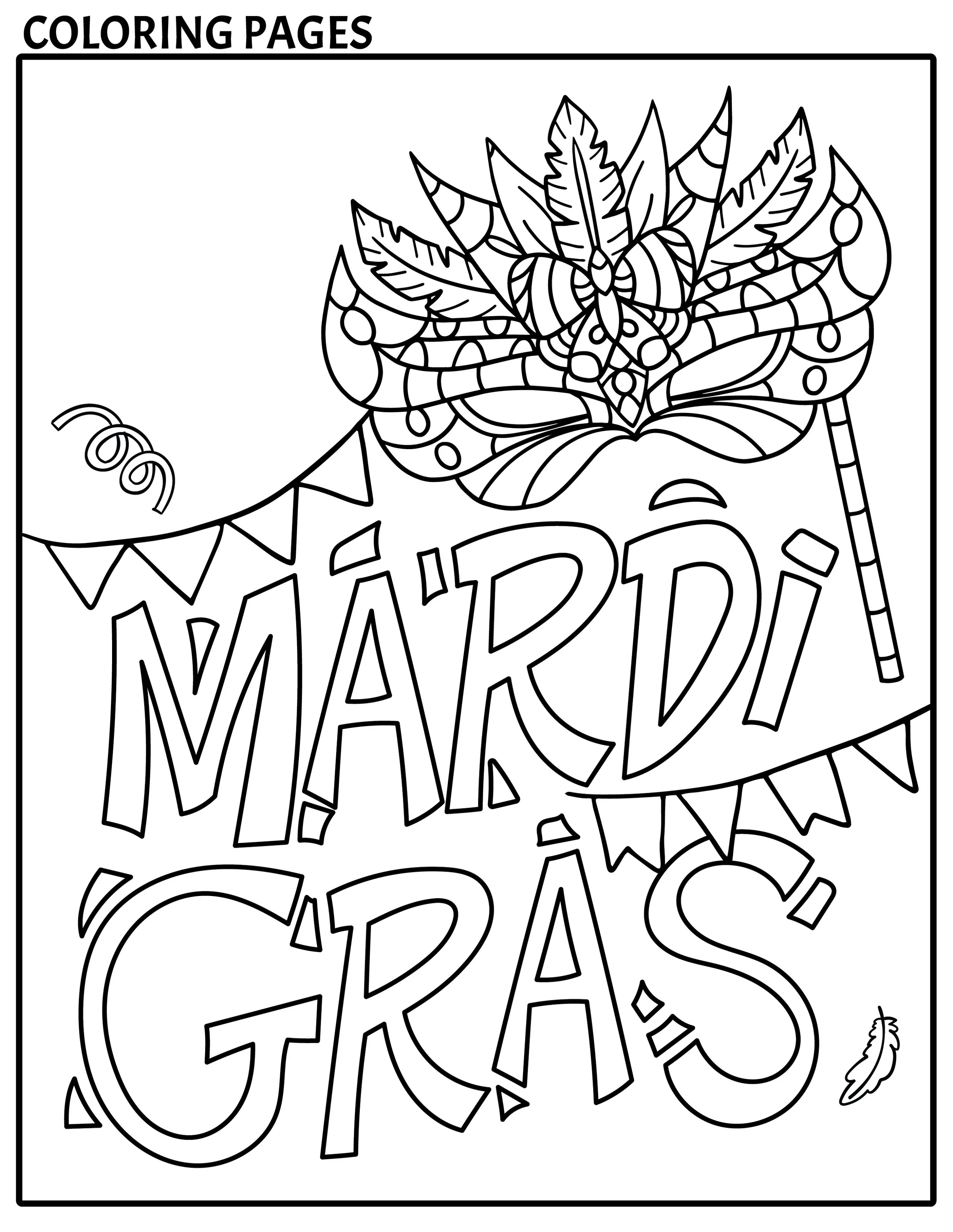 Mardi Gras Jester Coloring Page