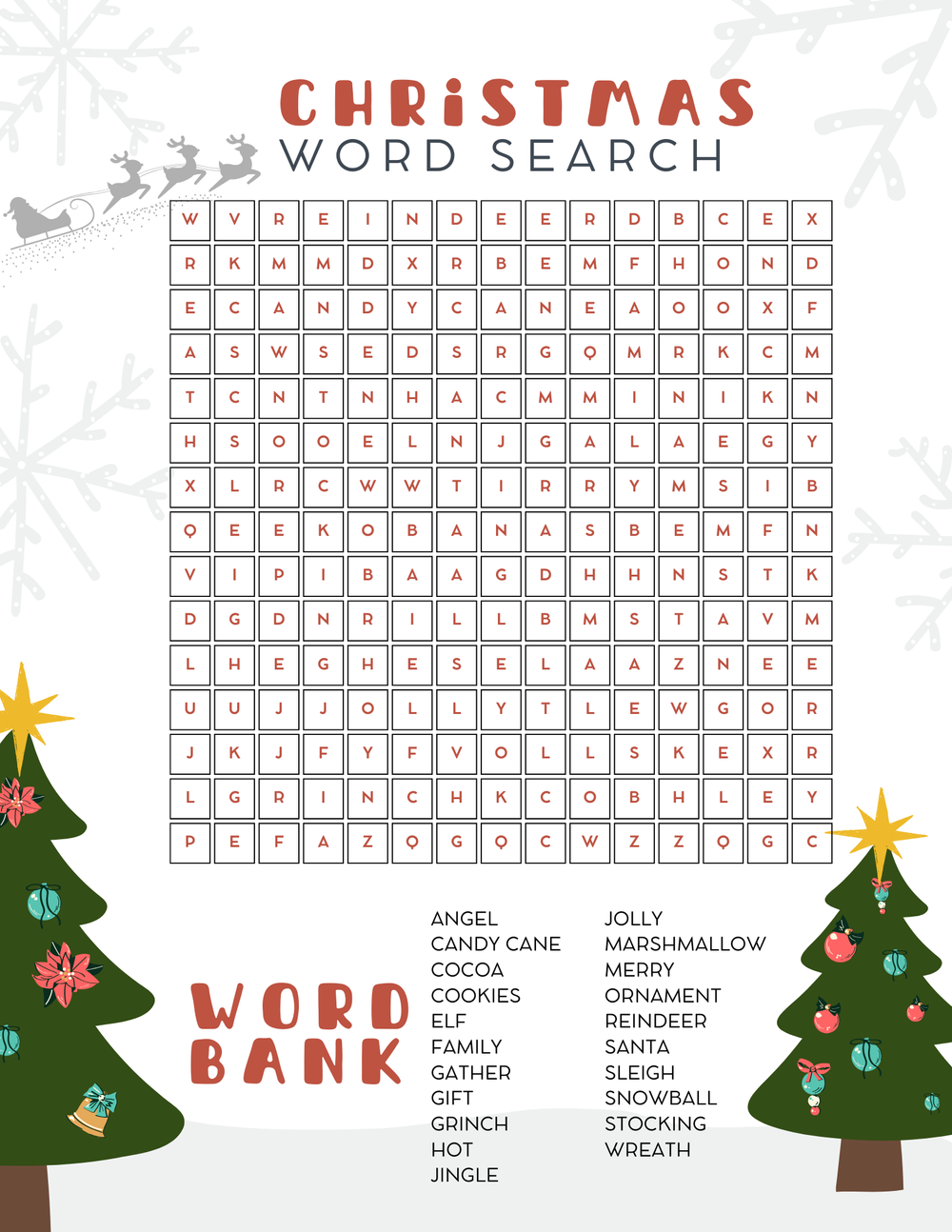 FREE Printable Christmas Word Search for Kids — xoxoerinsmith.com
