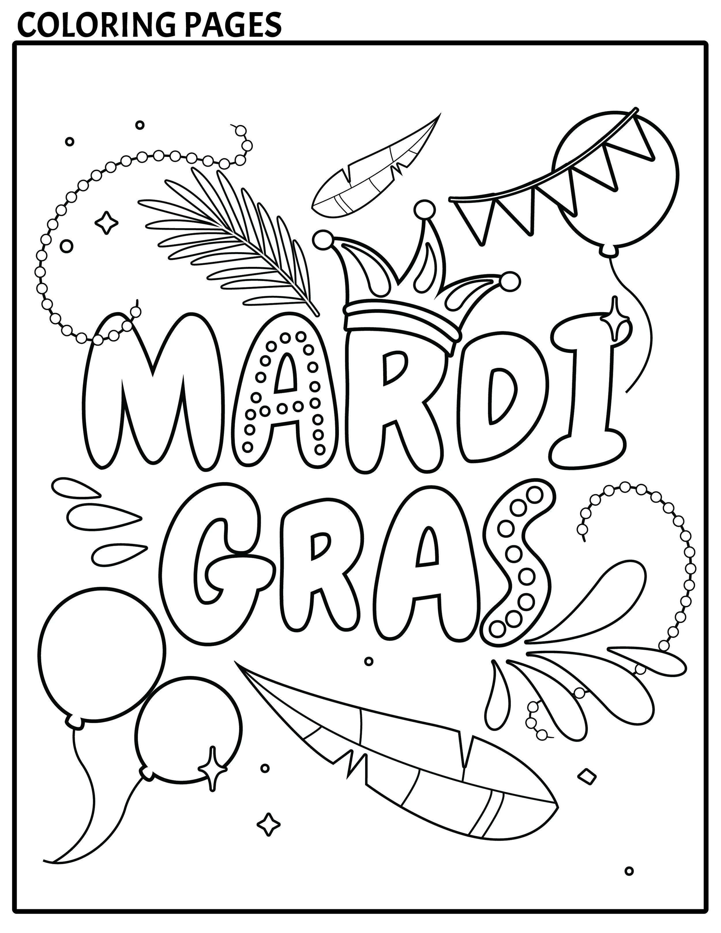 mardi gras coloring sheets – Image 5