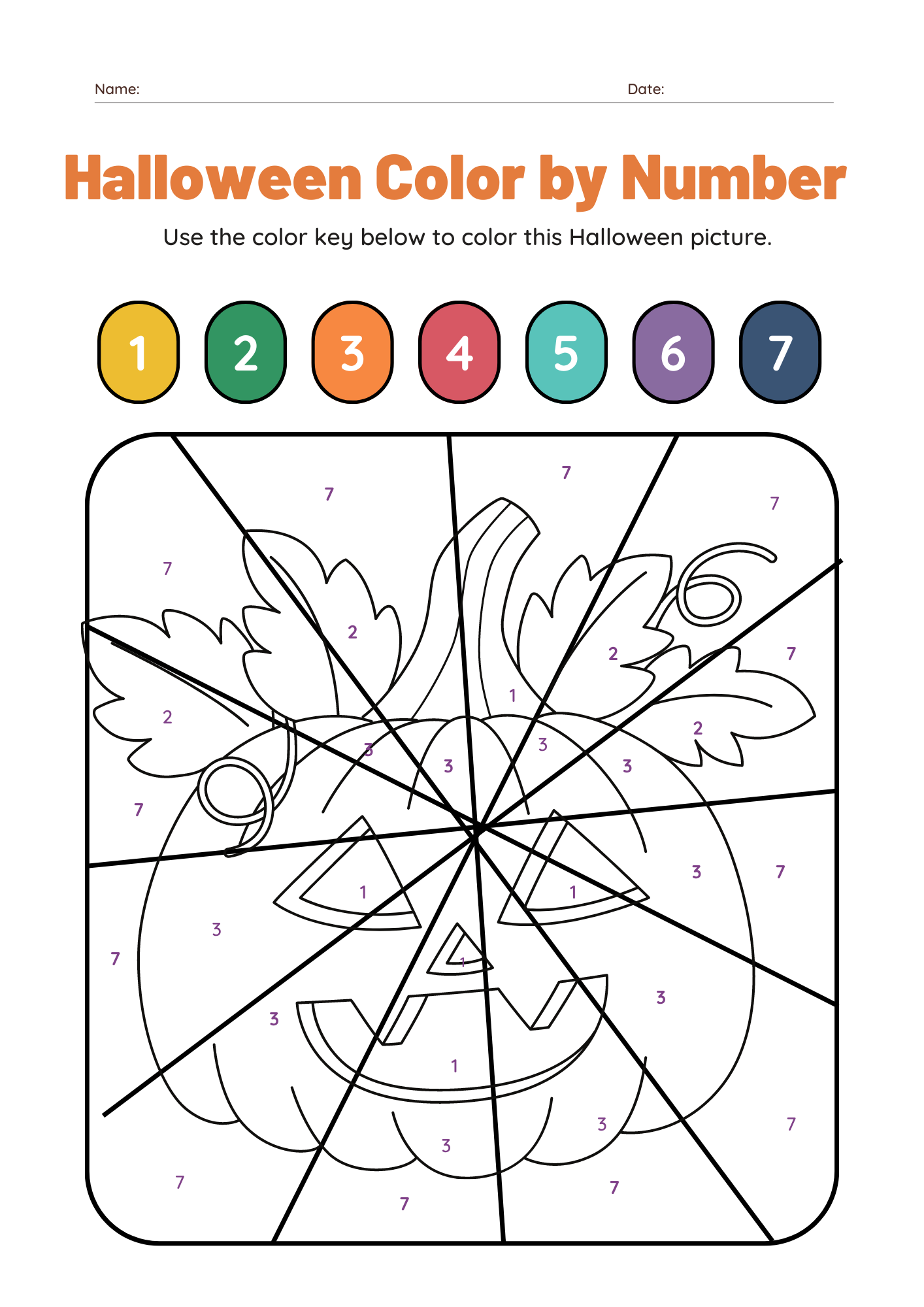 10 Halloween Color by Number Printable Worksheets FREE xoxoerinsmith com