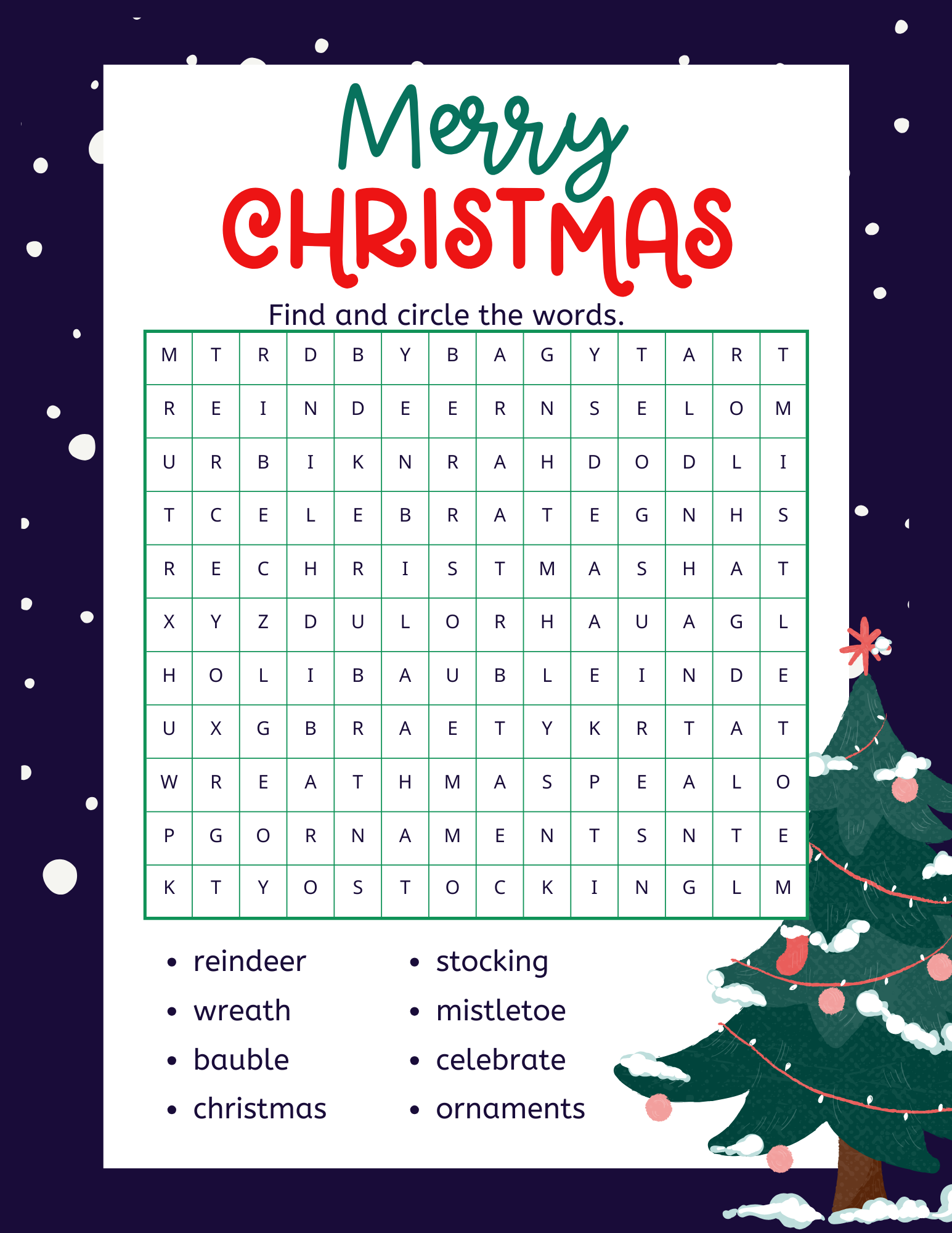 christmas words word search – Image 14