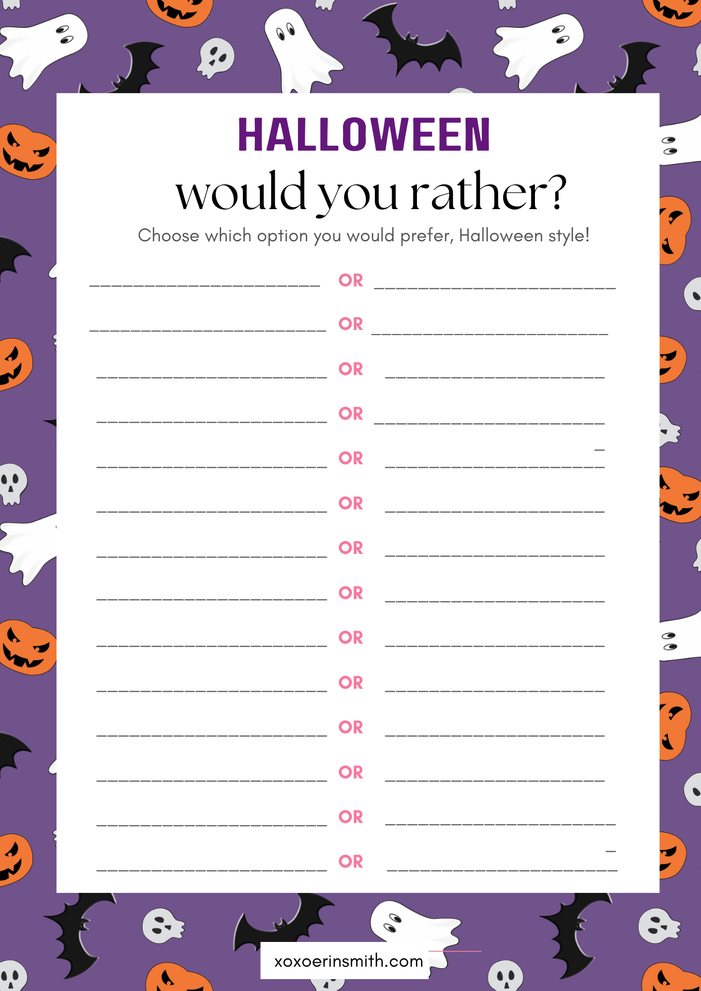 Fall Themed Would You Rather Questions for Kids