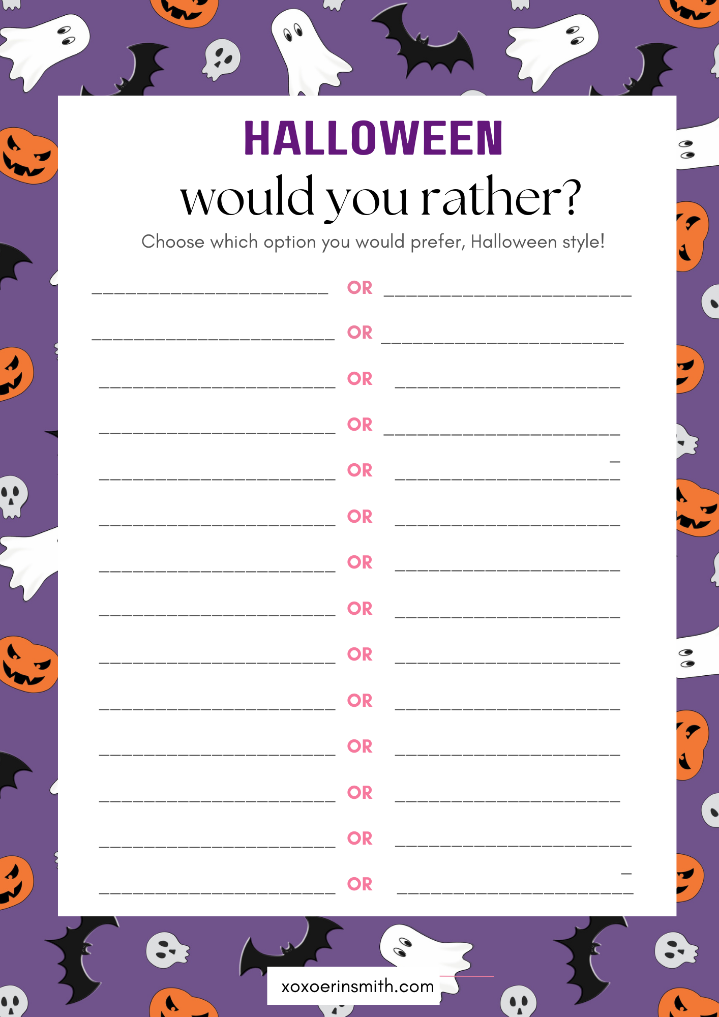 55 Would You Rather Halloween Questions (Free Printable) - Modern Mom Life