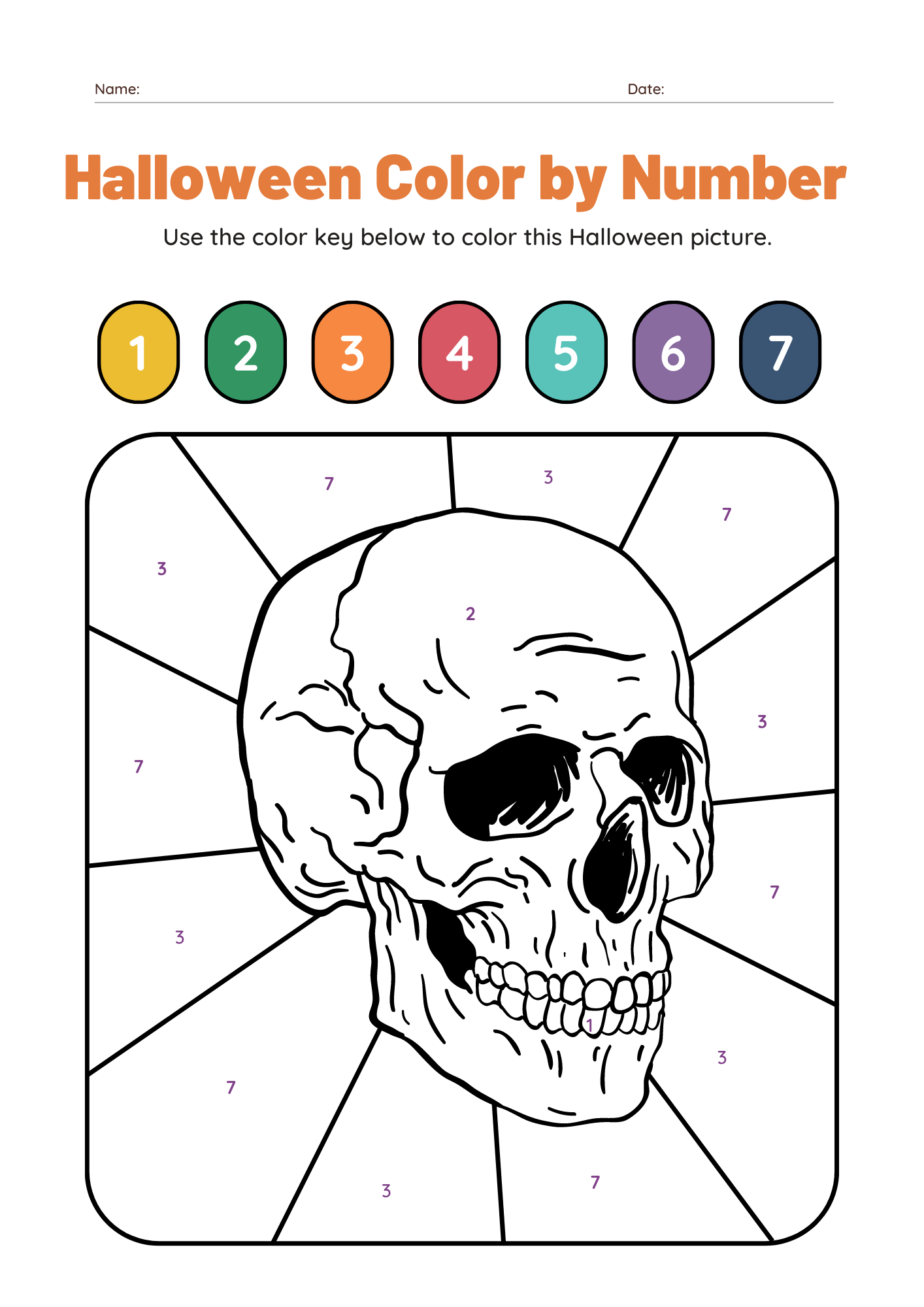 10 Halloween Color by Number Printable Worksheets FREE —
