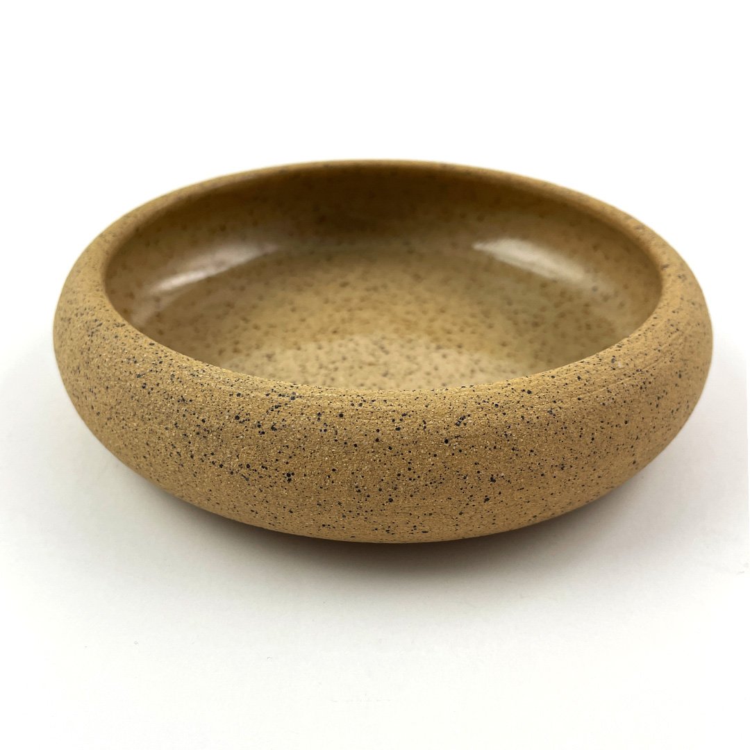  Philomene Campeau-Lévesque   Speckled Brown    Wheel-thrown with a speckled brown clay. Raw outside and clear glaze on the inside. Foodsafe.  