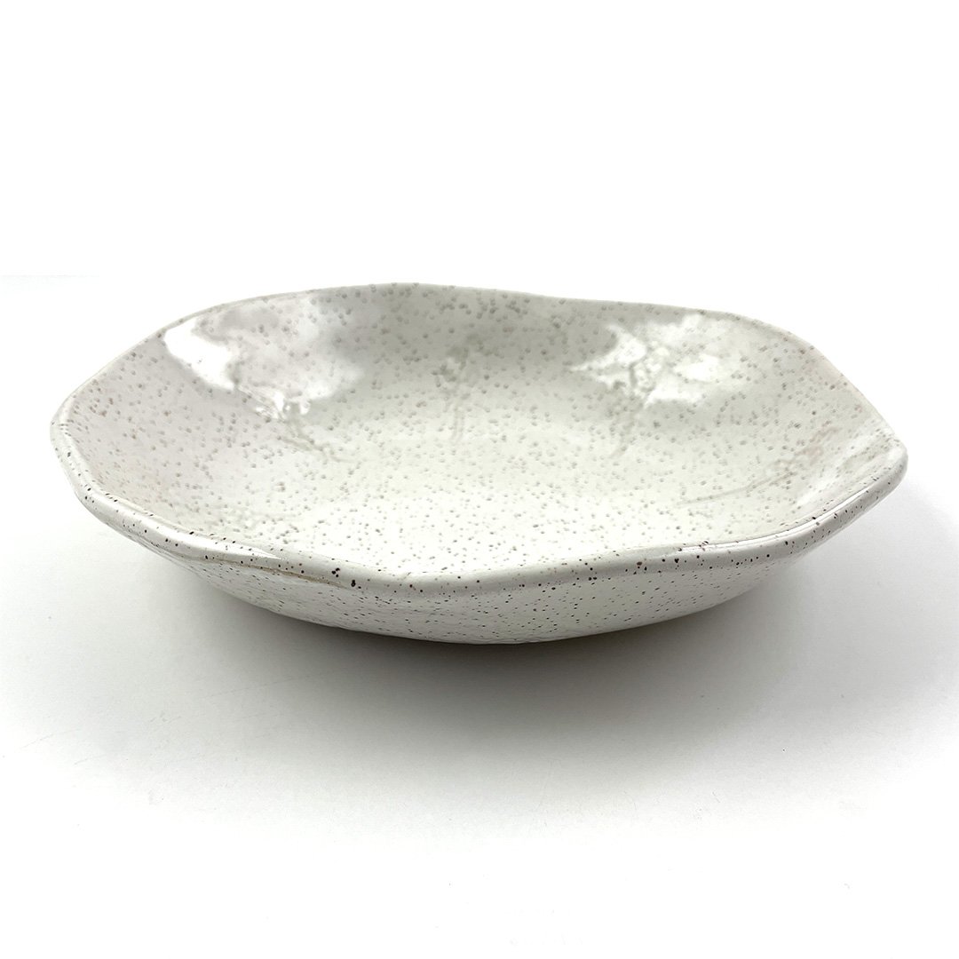  Amberley Cooke   Cloud White Bowl    Slab Hand built, speckled clay in cloud white. Foodsafe.  