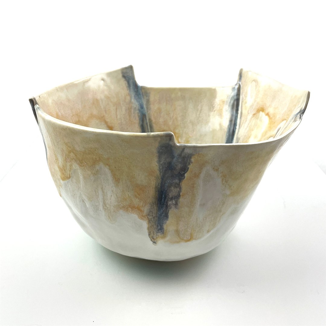  Amberley Cooke   Petal Pieces    Slab build sculpture bowl in clay. Foodsafe.  