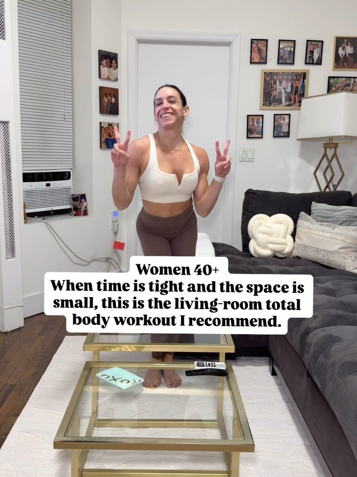 Short on time doesn&rsquo;t mean you stop taking care of yourself.
You can build strength right from the living room with ONE dumbbell. 🫱🏻&zwj;🫲🏼

🚨 NEW 20 min Living Room Workout just dropped. Comment &ldquo;LIVING ROOM&rdquo; and I&rsquo;ll se