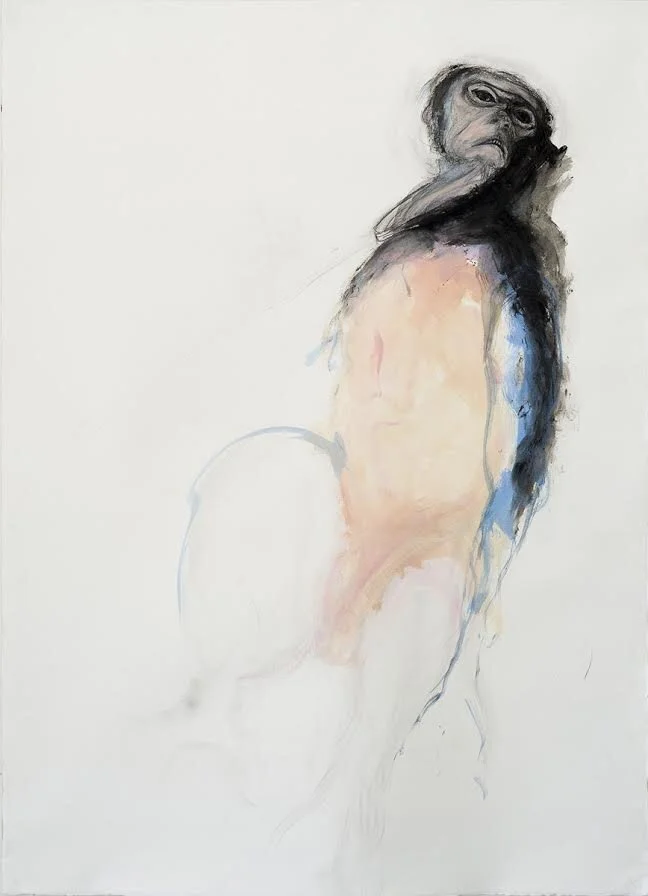 CAUGHT acrylic, charcoal 41 X 29