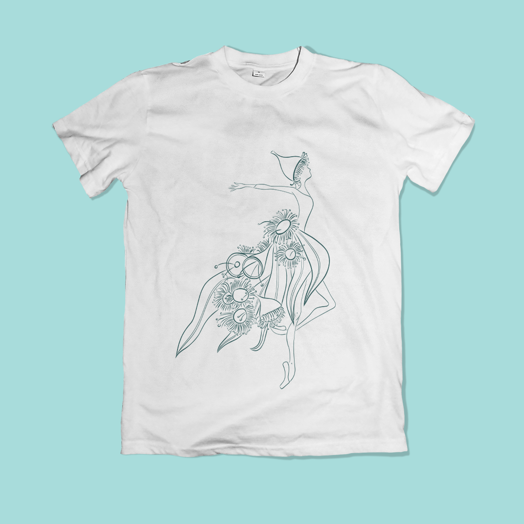 BWA_BotanicalBallerinaCollection_DancingGirl_TShirtMockup_WhiteTurquoise.png