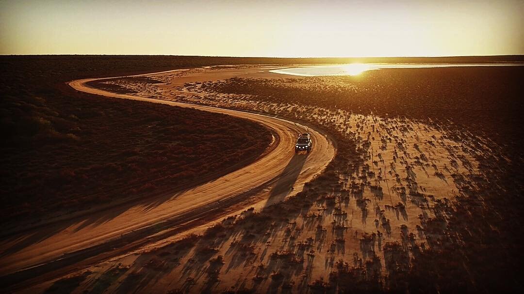 Denham dusk dusty road Skyworks WA