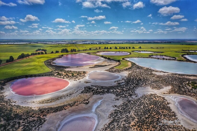 Coloured lakes &amp; Canola Dalwallinu Skyworks WA