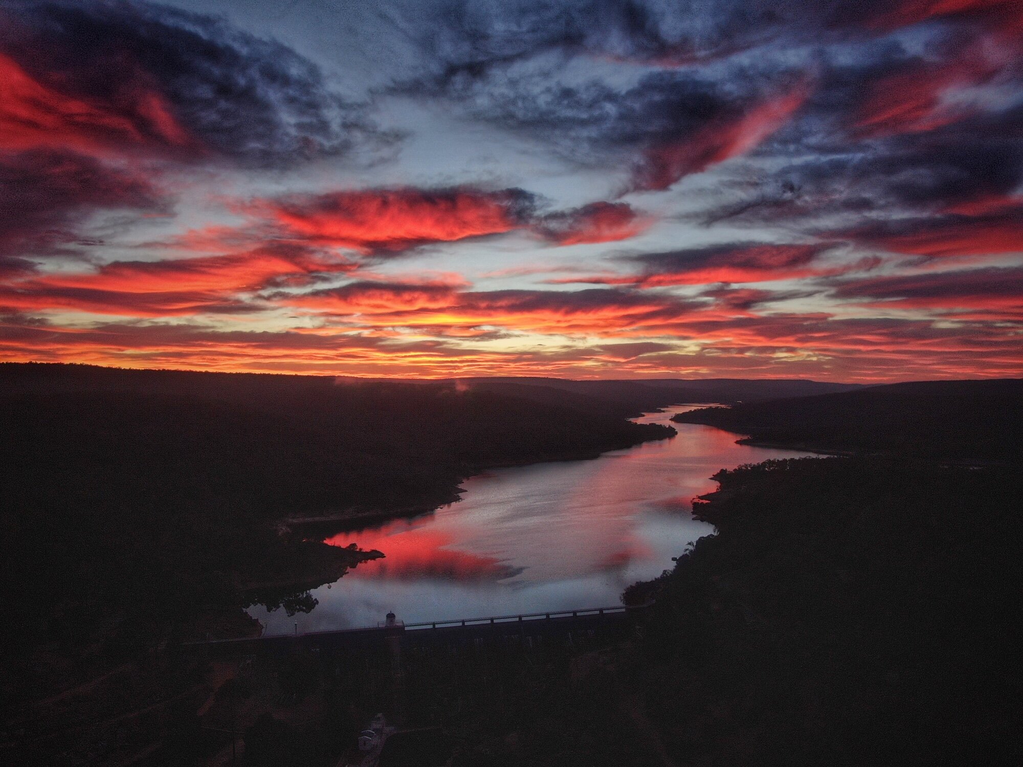 Mundaring Weir Sunrise Skyworks WA