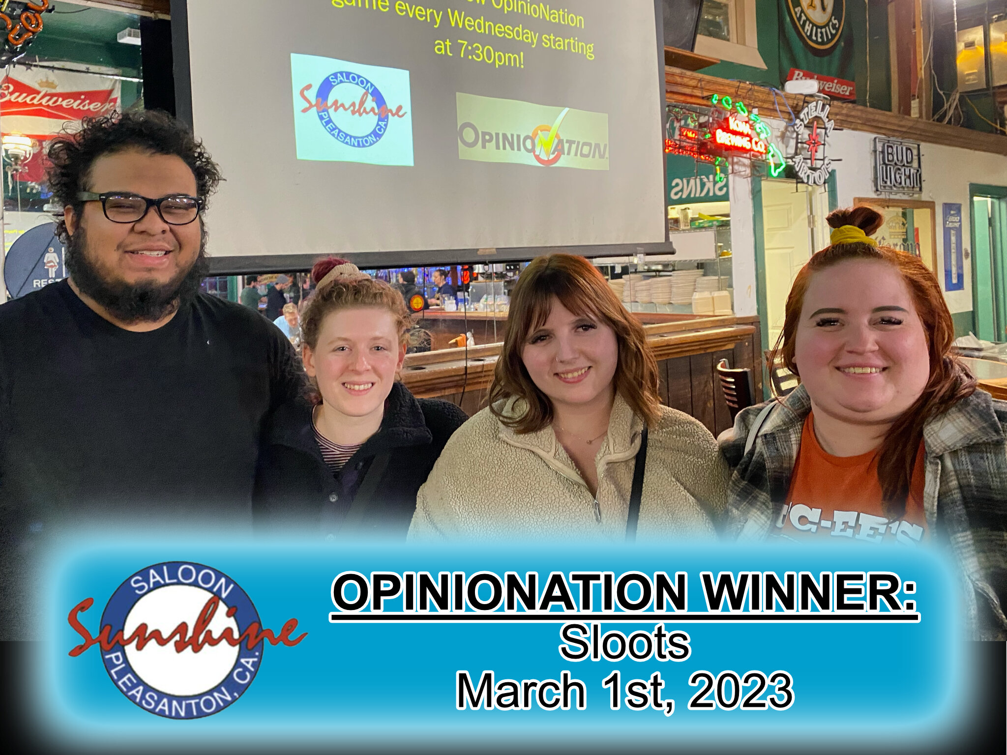 Here's hoping you made it through April Fools without egg on your face! If you need to get your smart bona-fides back in place come out to Opinionation Wednesdays at Sunshine Saloon for your chance to win!
