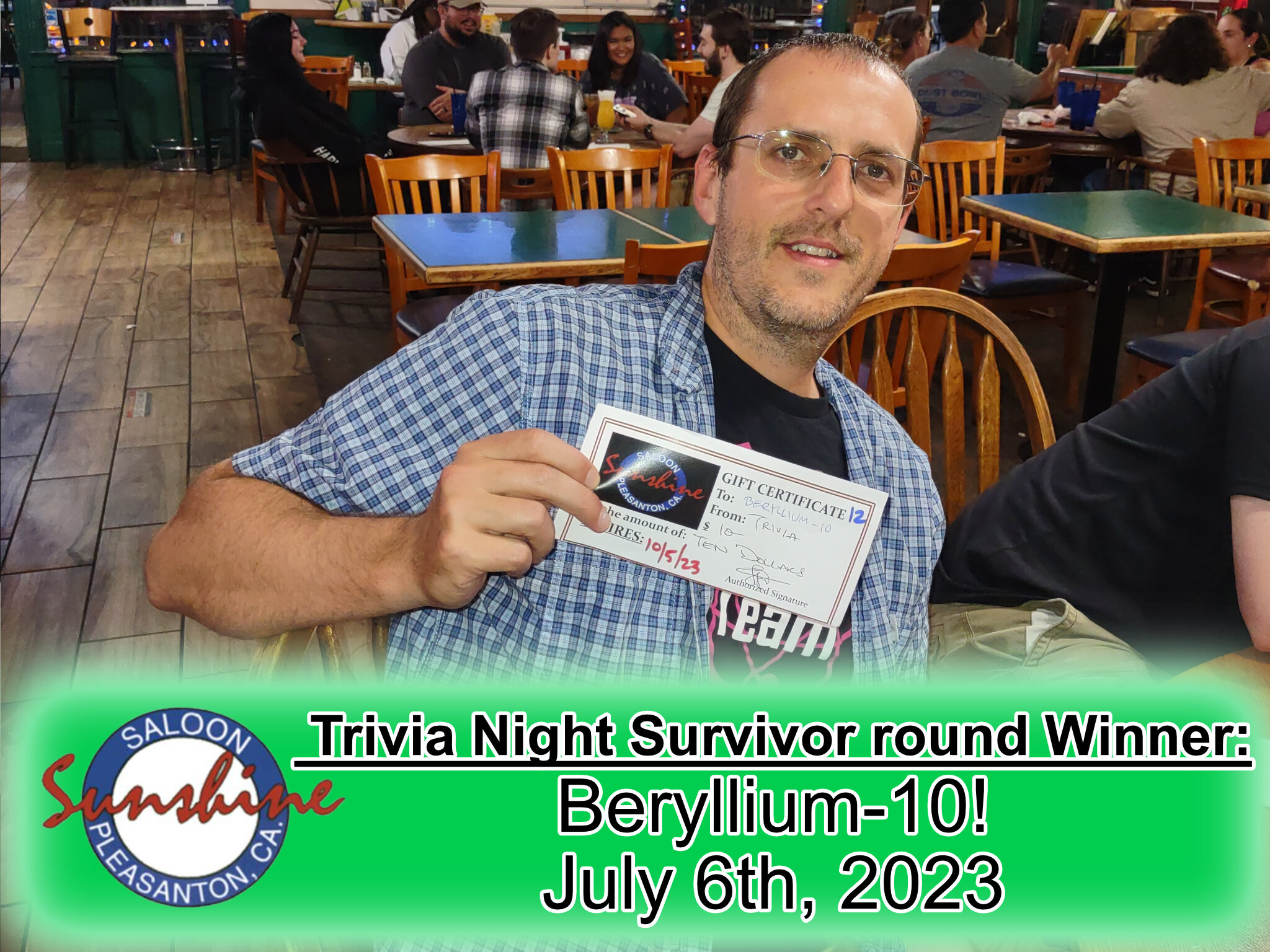 Congratulations to &quot;Coopsters&quot; for getting top score at last weeks Thursday night Trivia and to &quot;Rock, Paper Quizzers&quot; for winning our season 2 championship!

Join us tonight for multiple rounds of trivia, multiple chances to win 