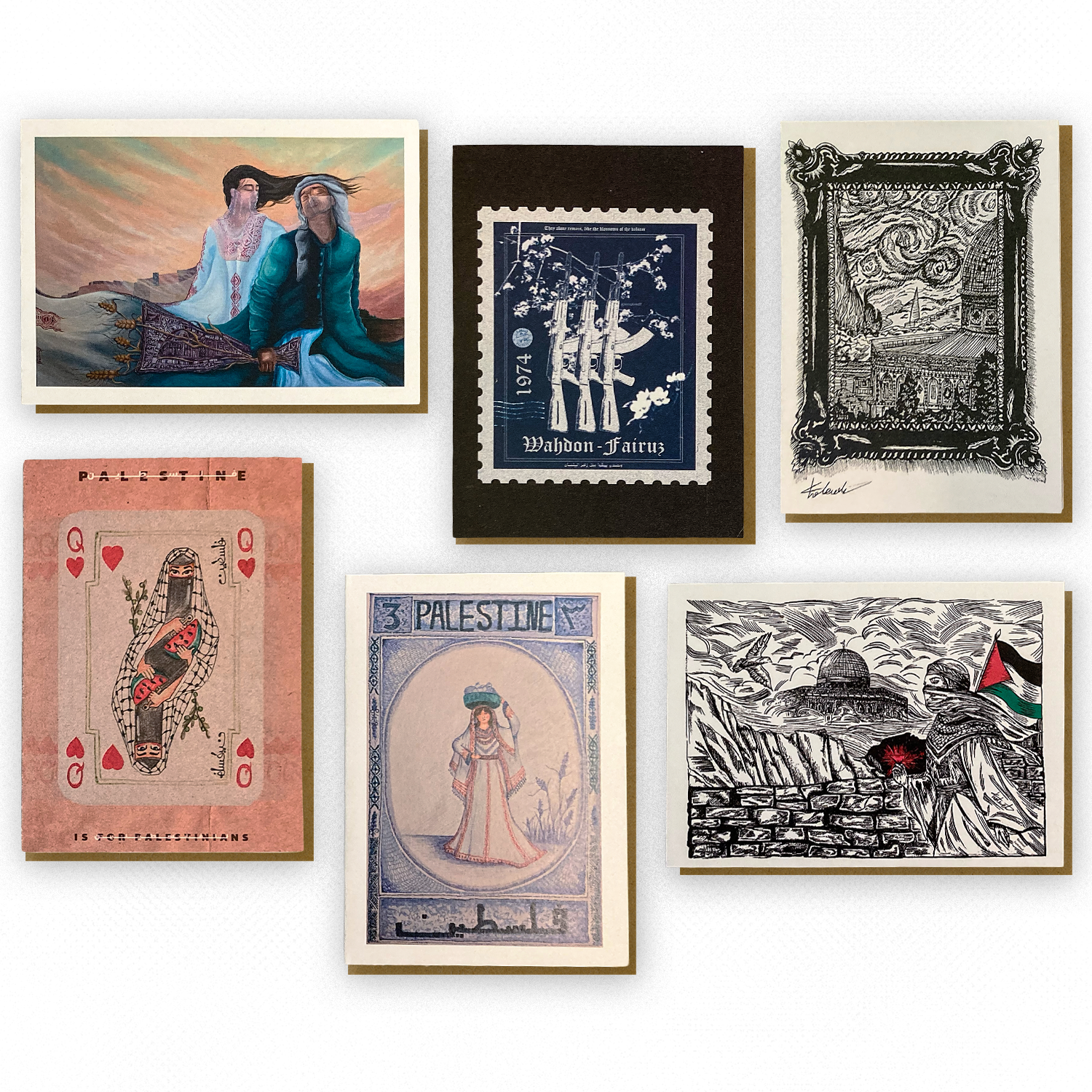 Artwork Greetings Cards, set of 6