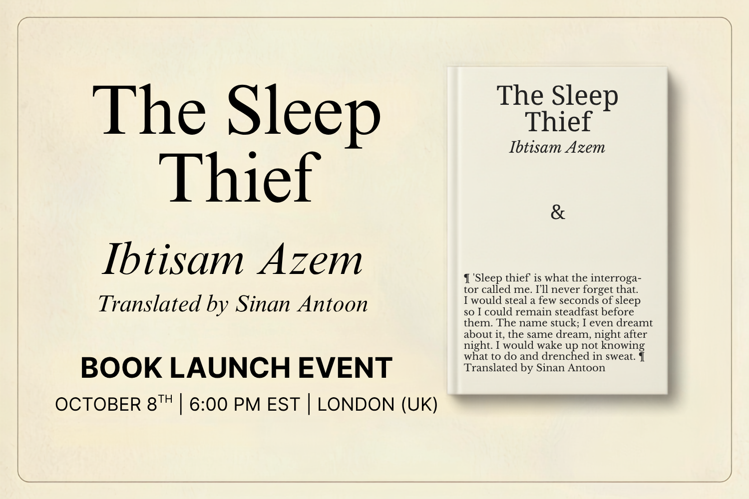 Ibtisam Azem &amp; Preti Taneja - The Sleep Thief 