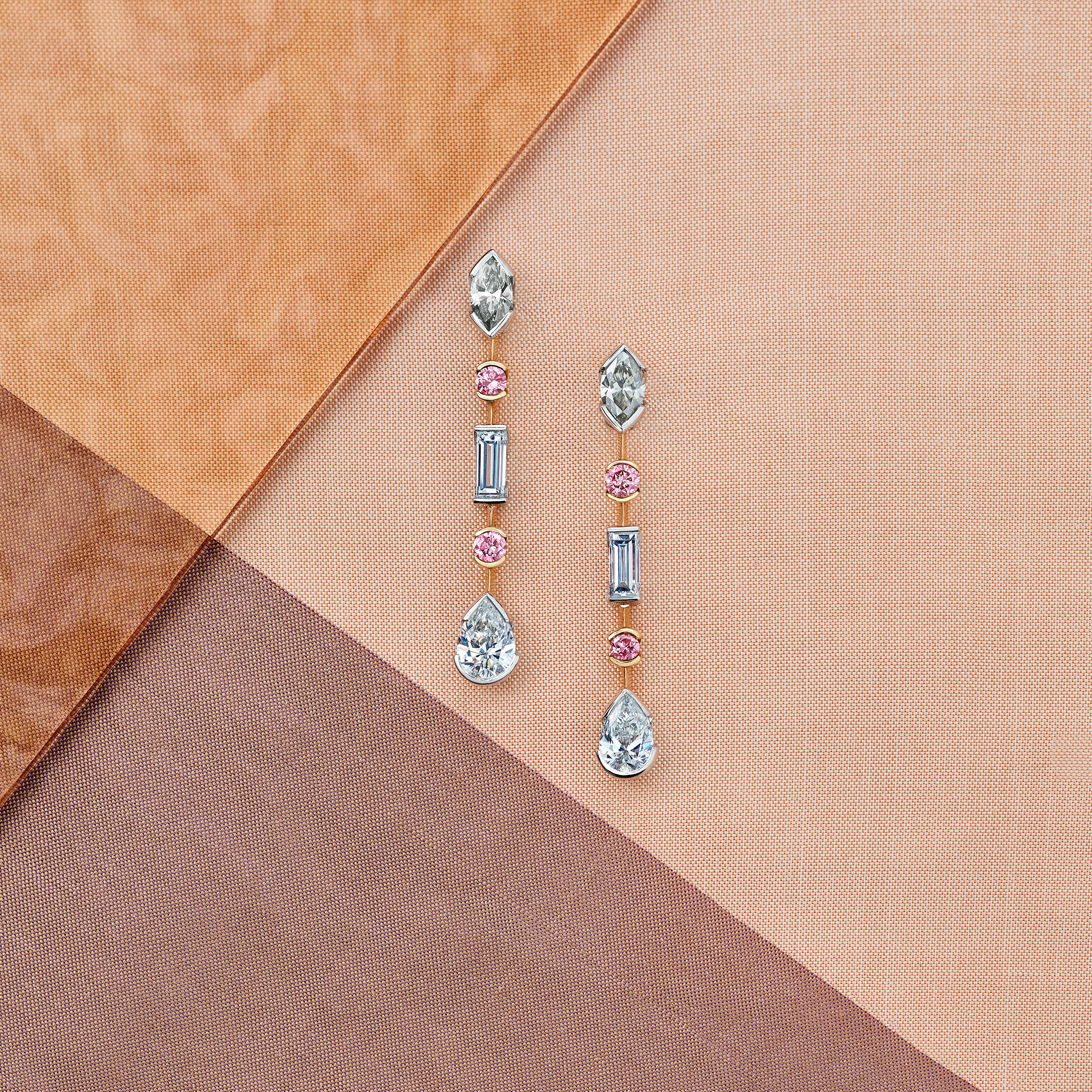  Diamond earrings shot for De Beers 