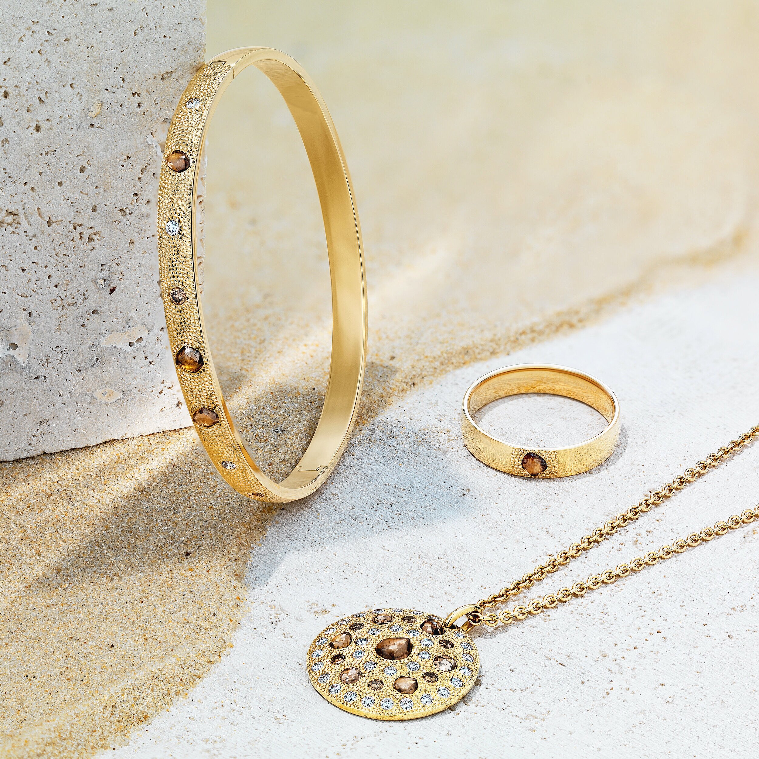  Talisman diamond ring, pendant and bracelet shot for De Beers 