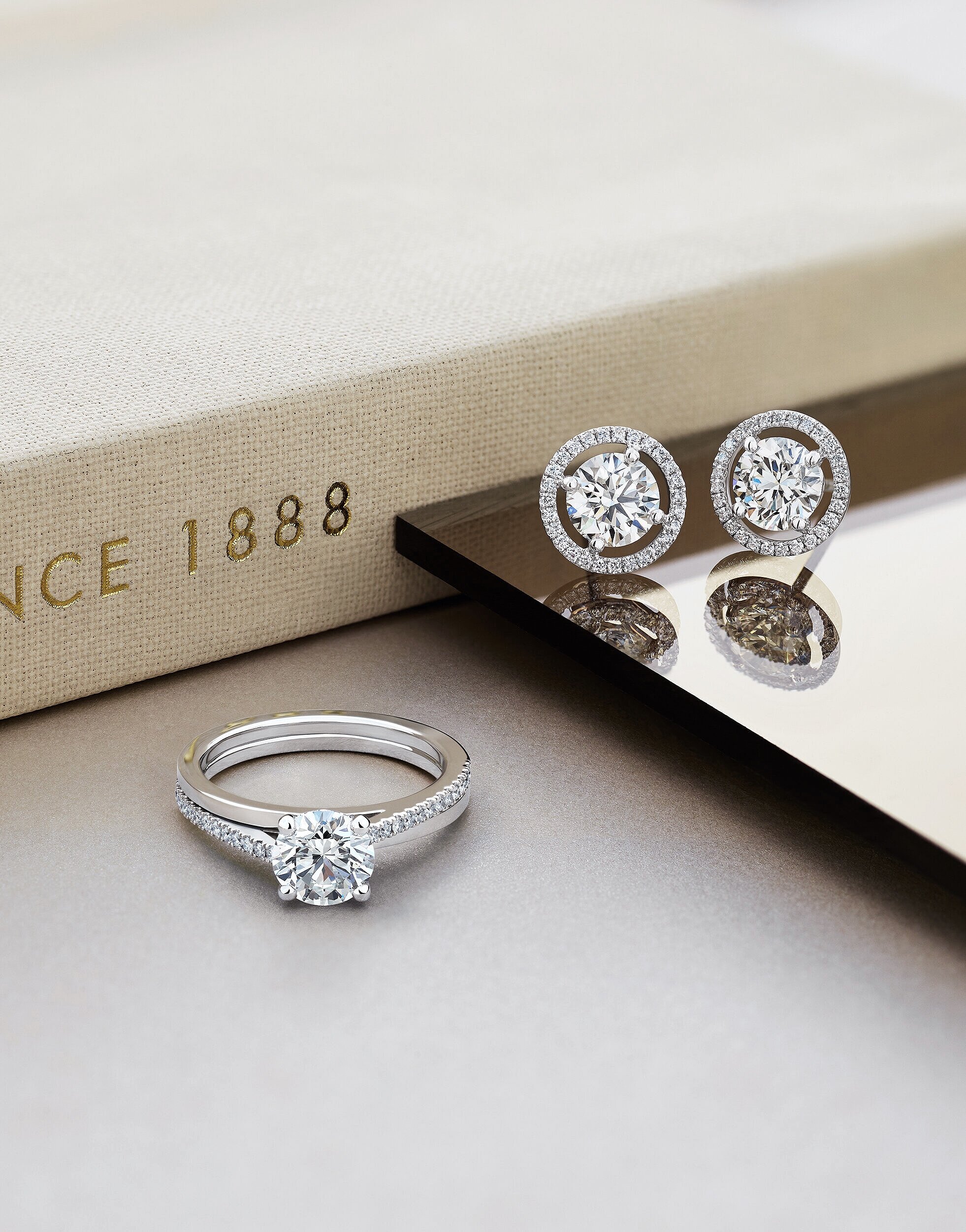  Diamond ring and earrings shot for De Beers 