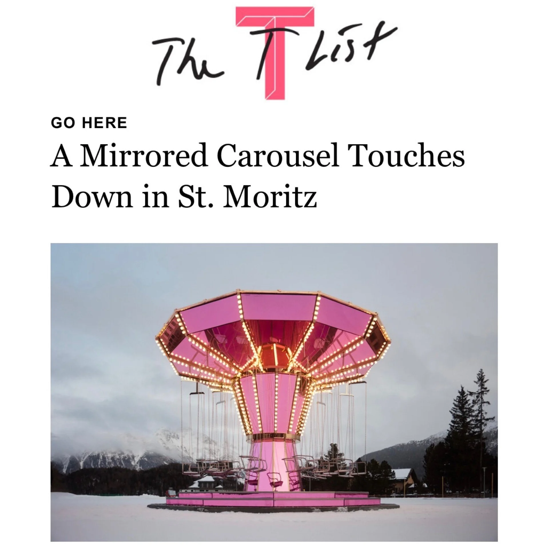 T magazine: A Hot Pink Carousel Touches Down in Switzerland