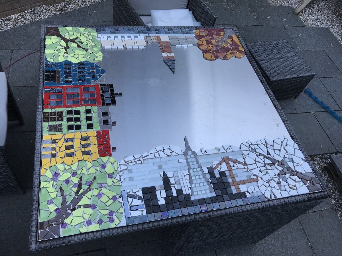 Mosaic garden table