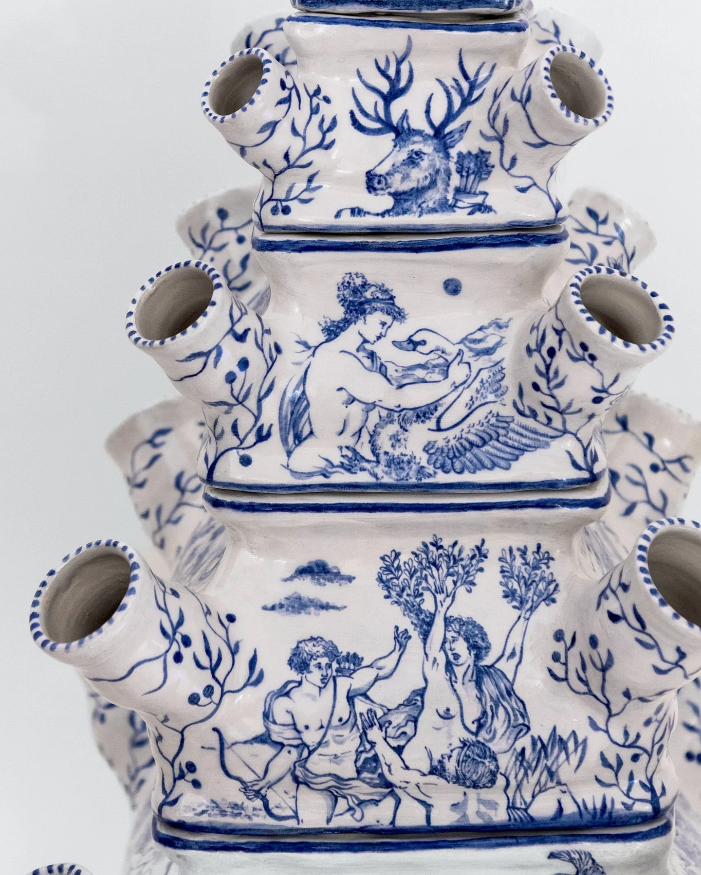&ldquo;Metamorphoses&rdquo; 🦌

New tulip vase made in collaboration with @domenicoguardiani , hand-painted in cobalt.
All the scenes depicted are taken from Ovid&rsquo;s Metamorphoses &mdash; a Latin narrative poem composed in the 1st century CE, wh