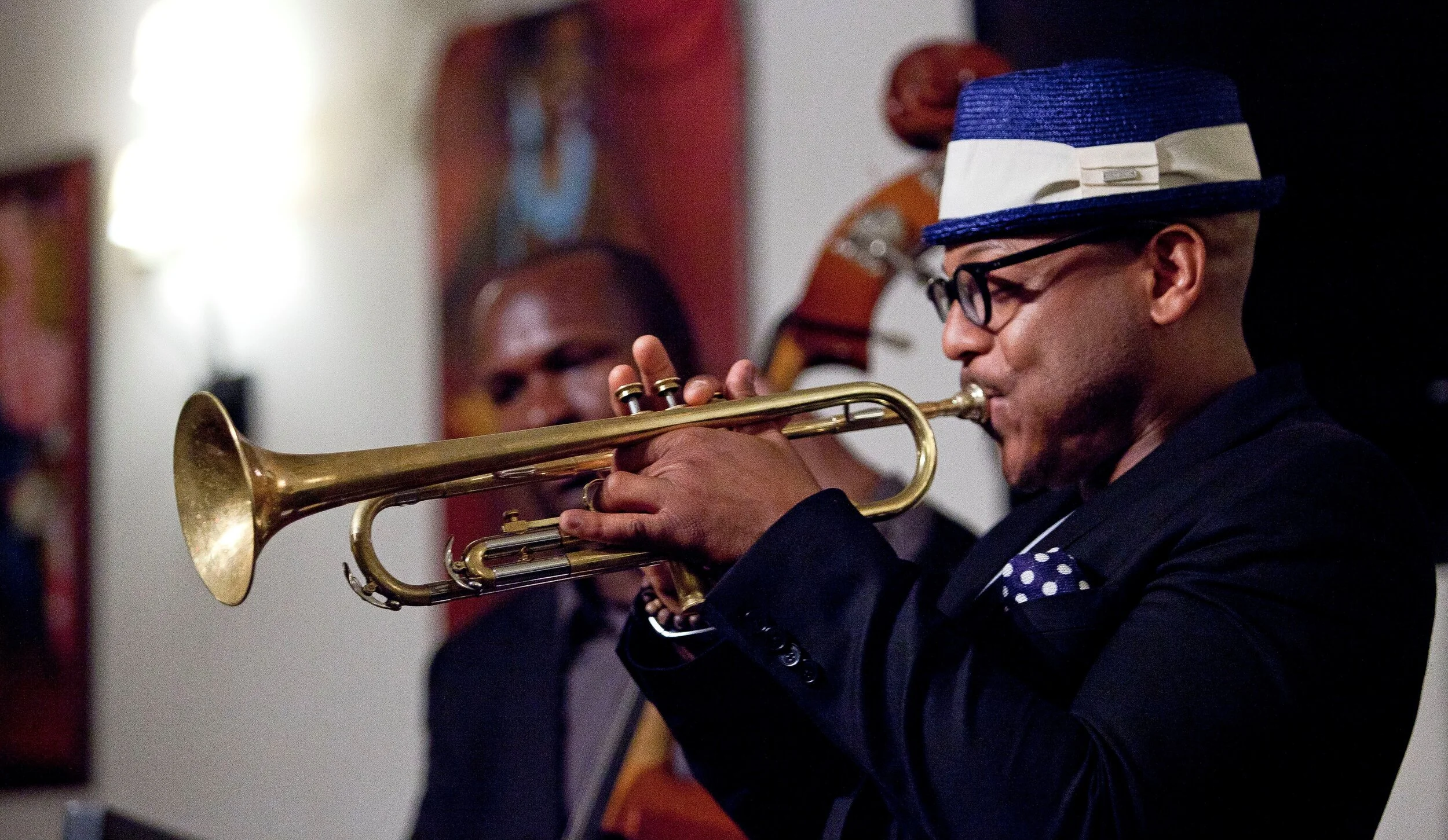 Trumpeter Etienne Charles with bassist Michael Olatuja