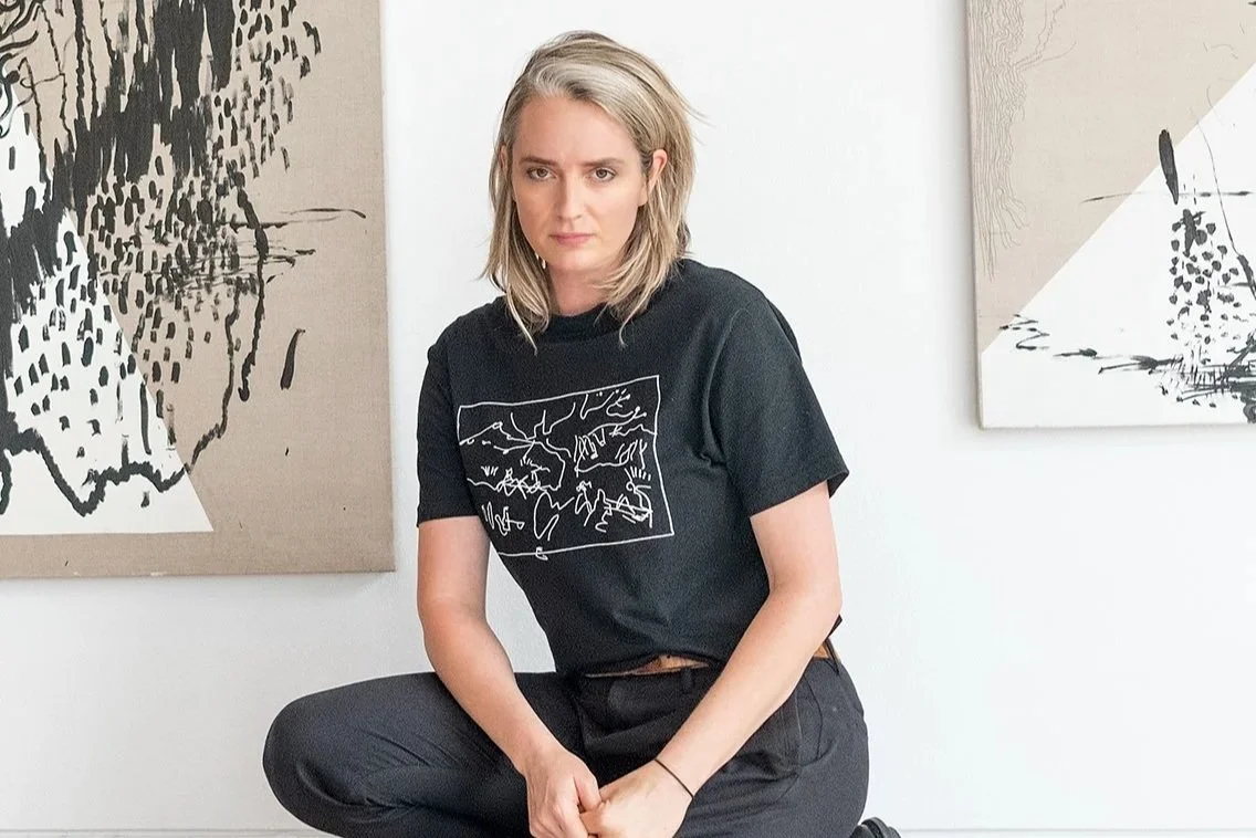 Briony Barr wearing a black t shirt