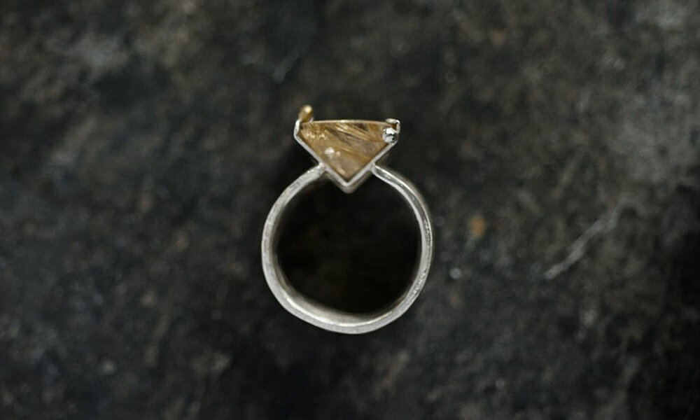 SQUARE CUT RETICULATED QUARTZ RING (Copy) (Copy)