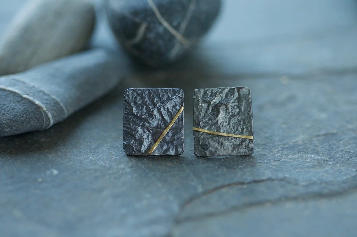 Oxidised silver and gold square studs line 2.jpg