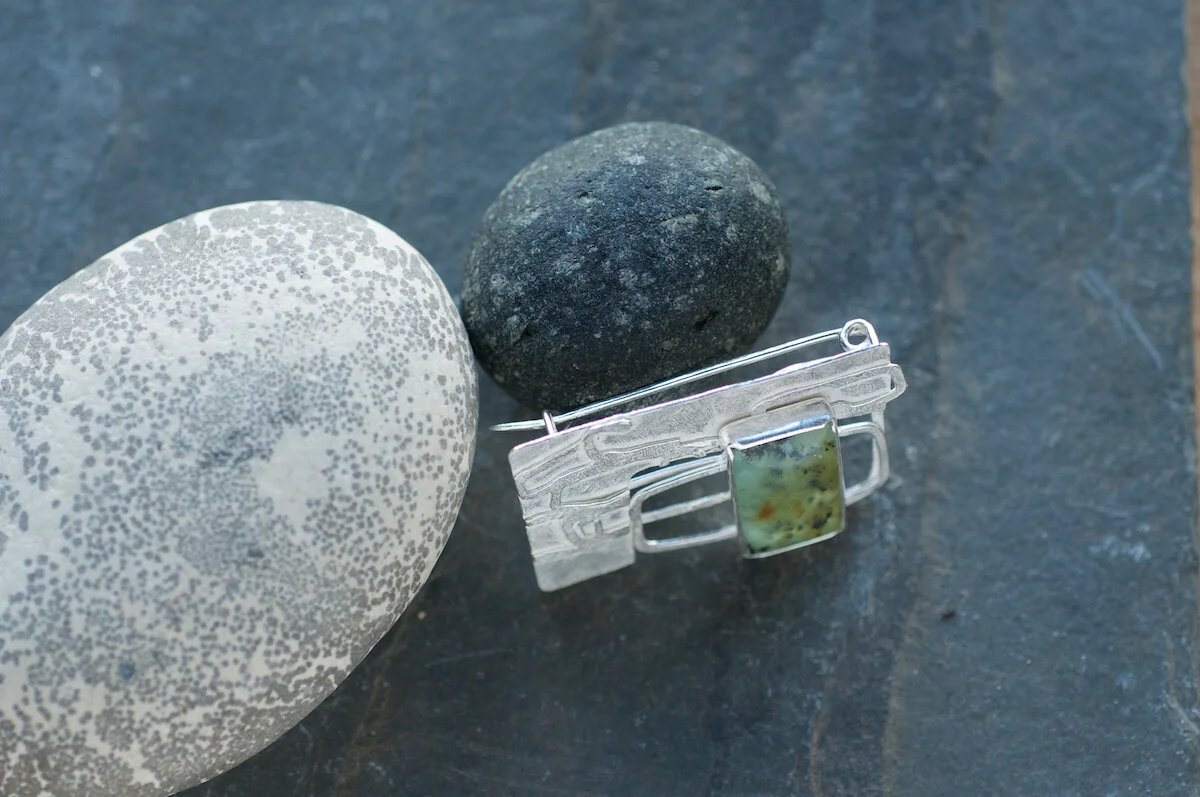 Peruvian Blue Opal Brooch clasp