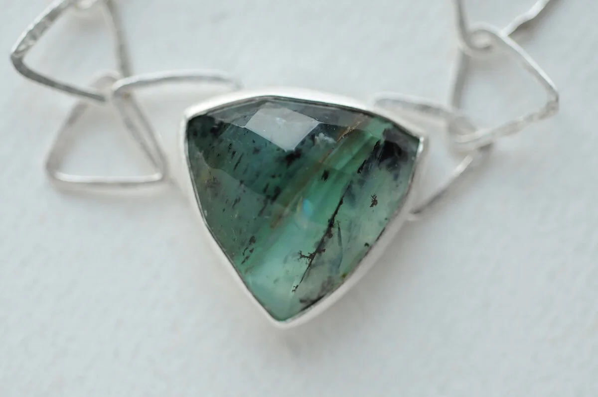 Trillion Cut Peruvian Blue Opal