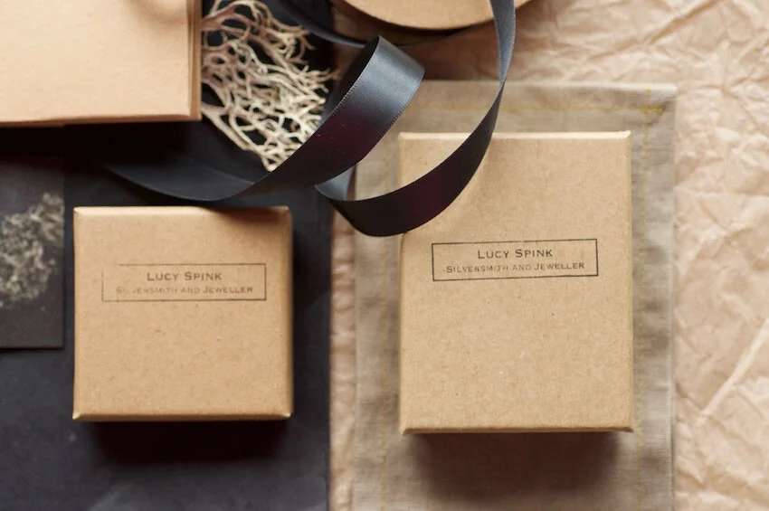 Beautiful packaging for Lucy Spink Jewellery