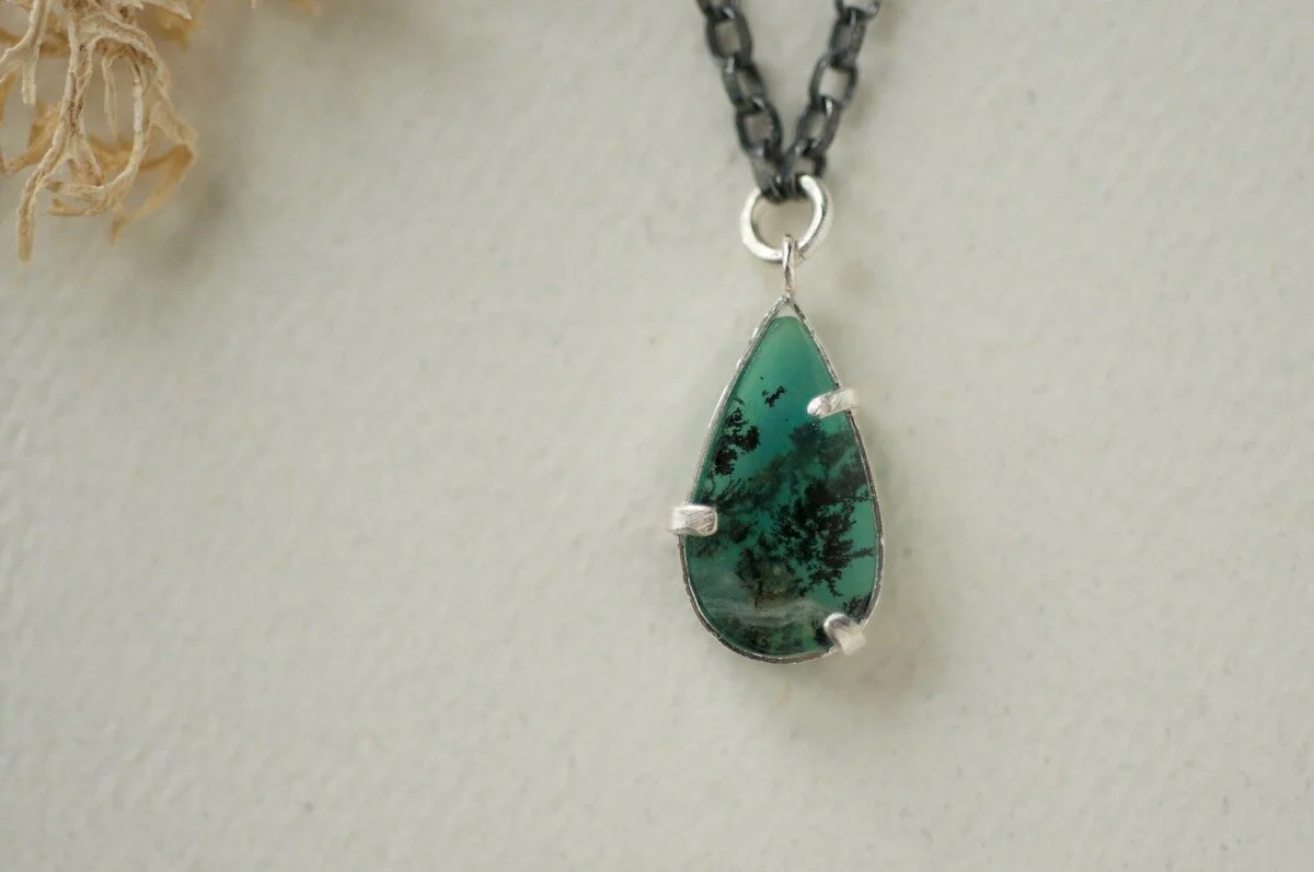Peruvian Blue Opal double sided tear pendant detail.jpg