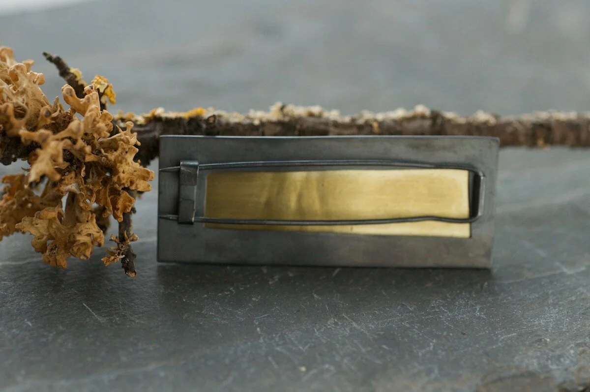 Talisman lichen framed brooch back