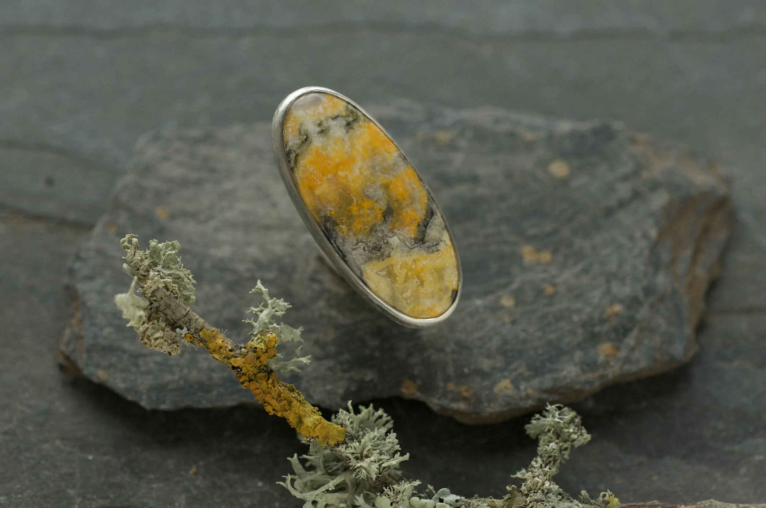 Bumblebee jasper statement ring