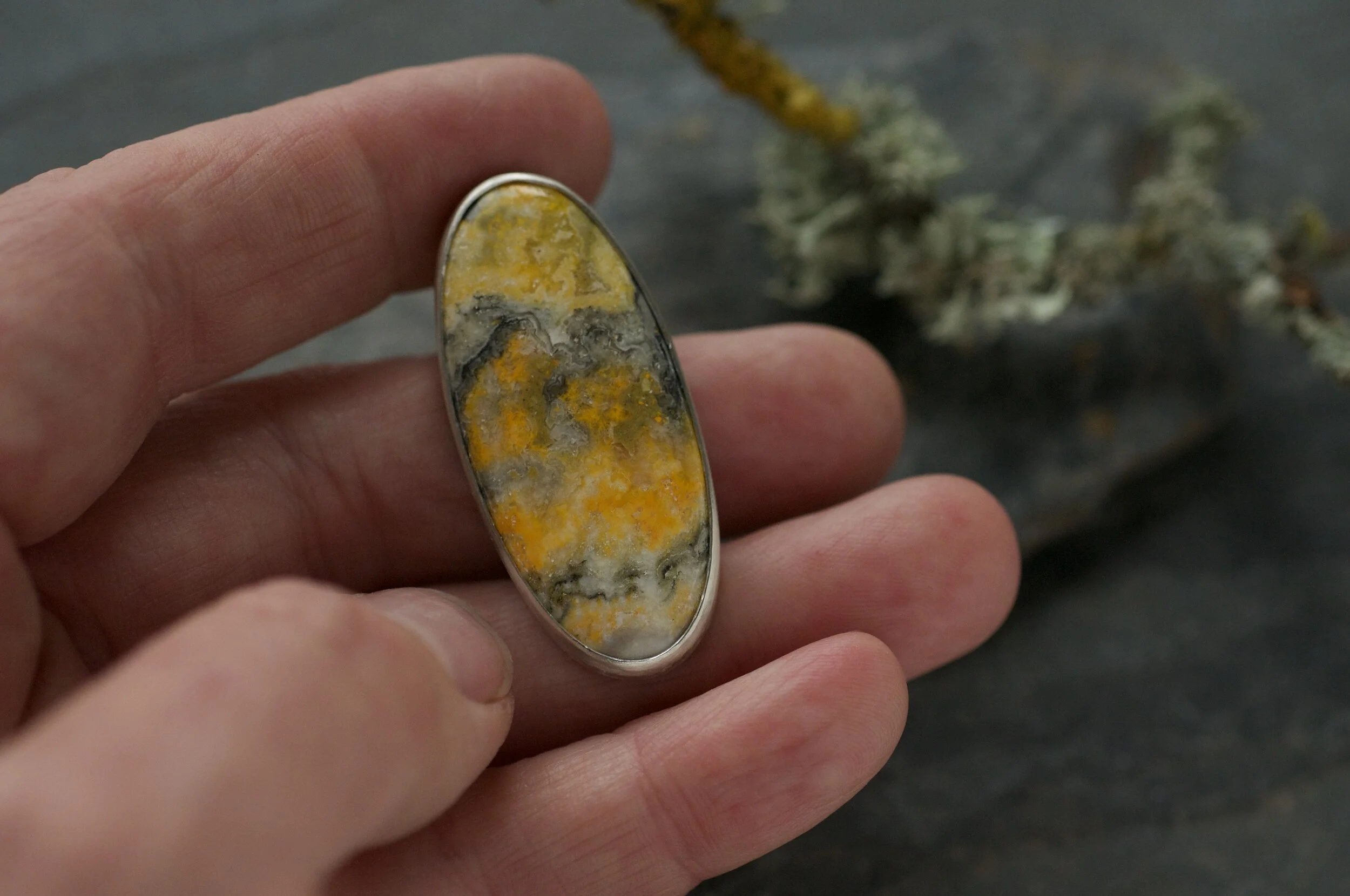 Bumblebee jasper statement ring