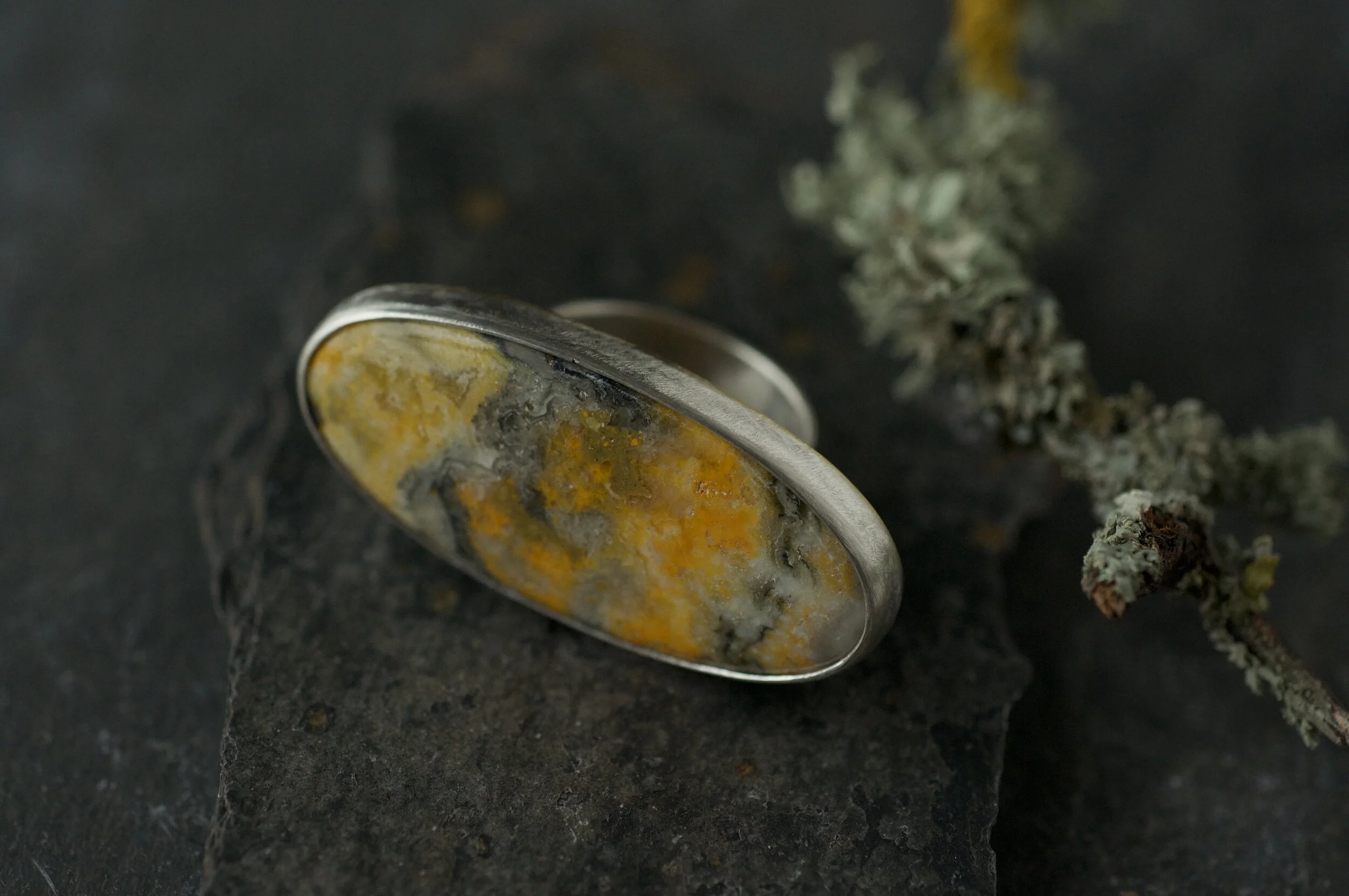 Bumblebee jasper statement ring